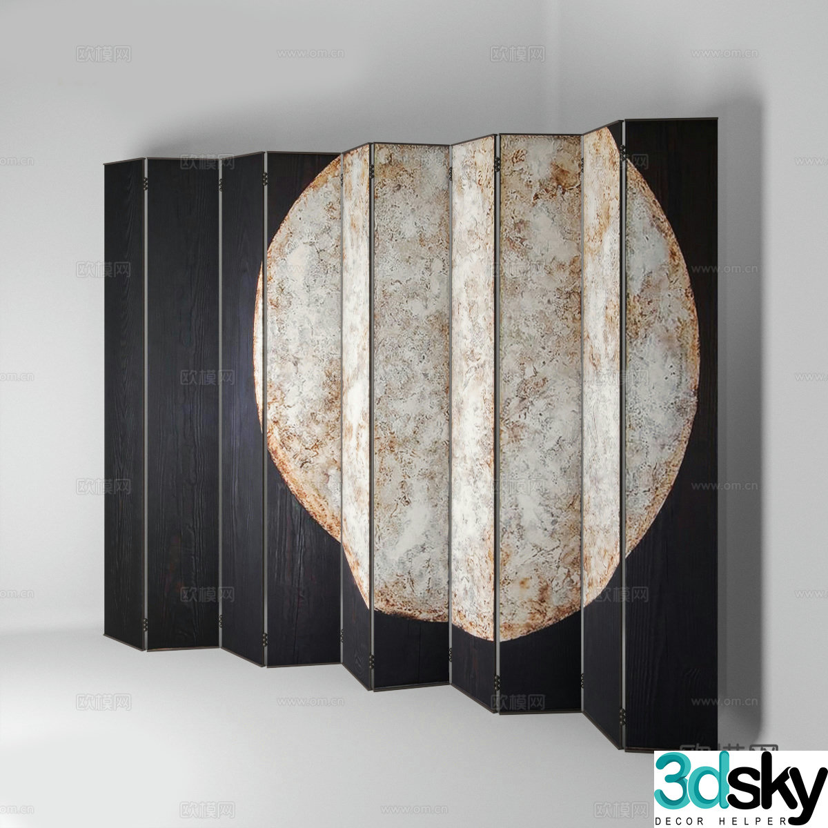 New Chinese style screen folding screen 3d model