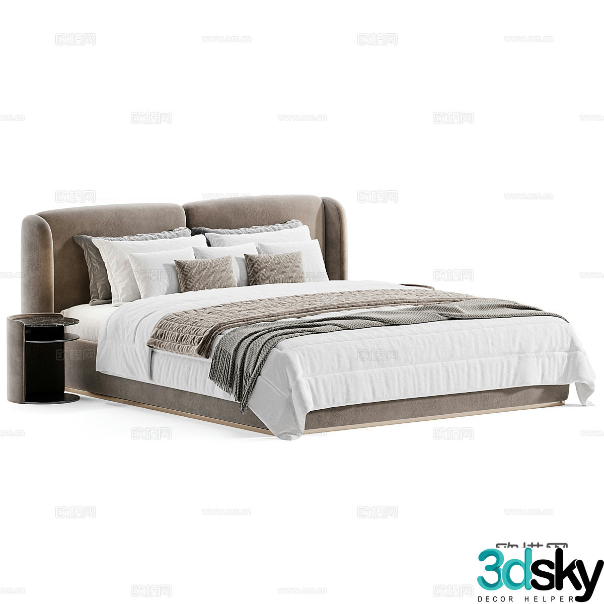 Italian double bed 3d model