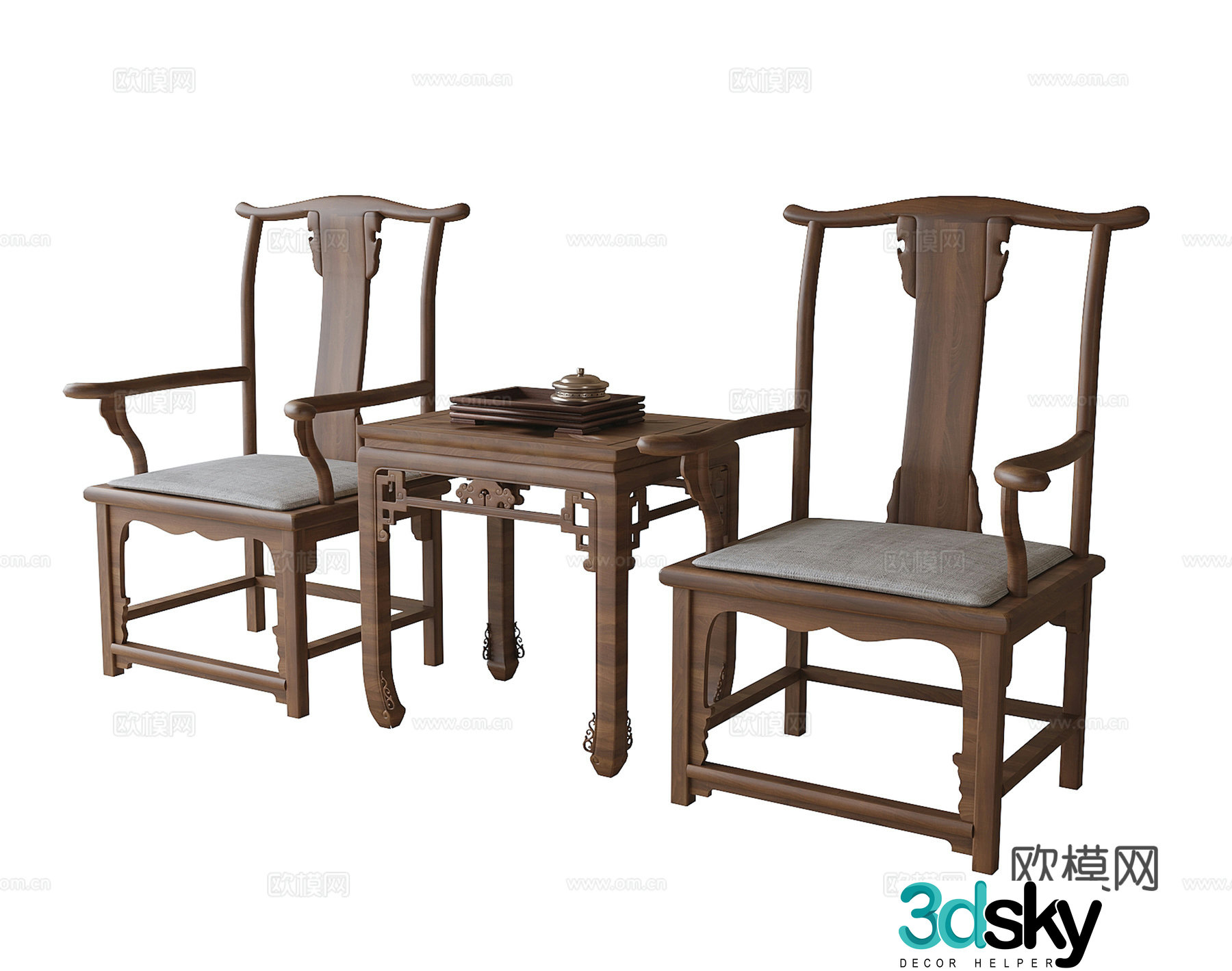 Chinese style chair tea chair official hat chair 3d model