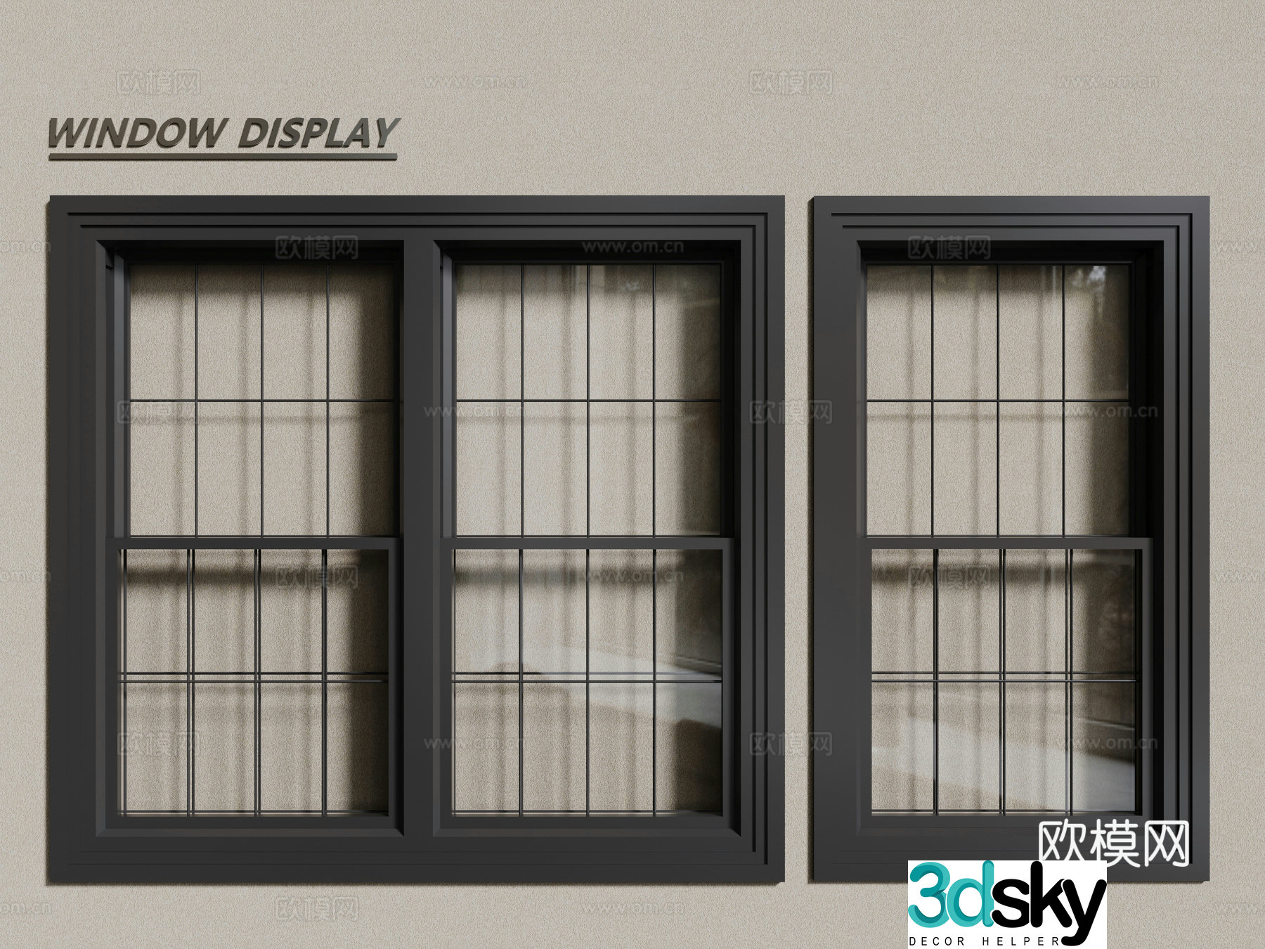 Aluminum alloy windows casement windows floor-to-ceiling windows 3d model