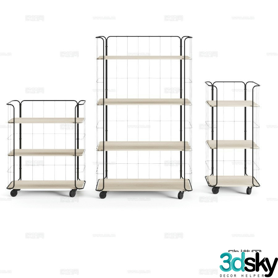 Shelves cabinets push-pull shelves 3d model