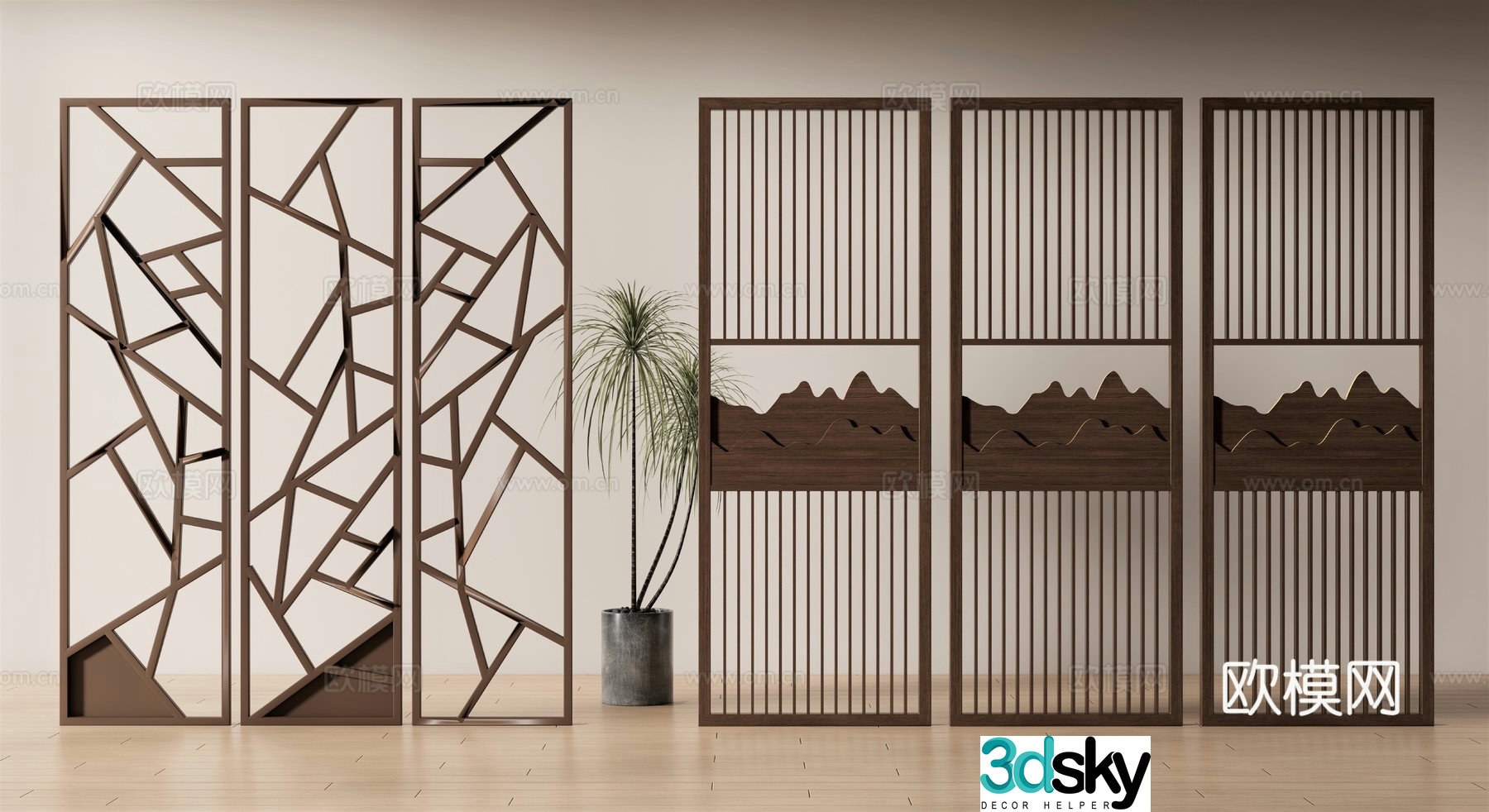 Modern screen partition 3d model