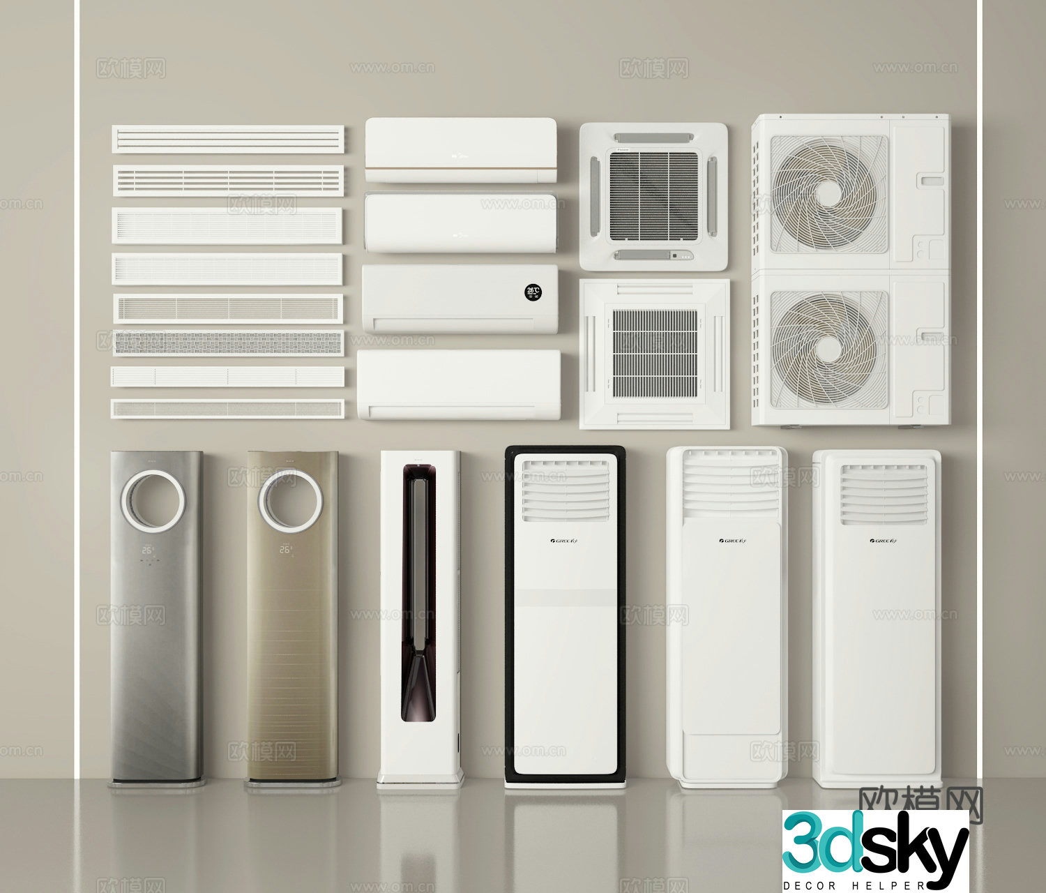 Air conditioner vertical air conditioner central air conditioner 3d model