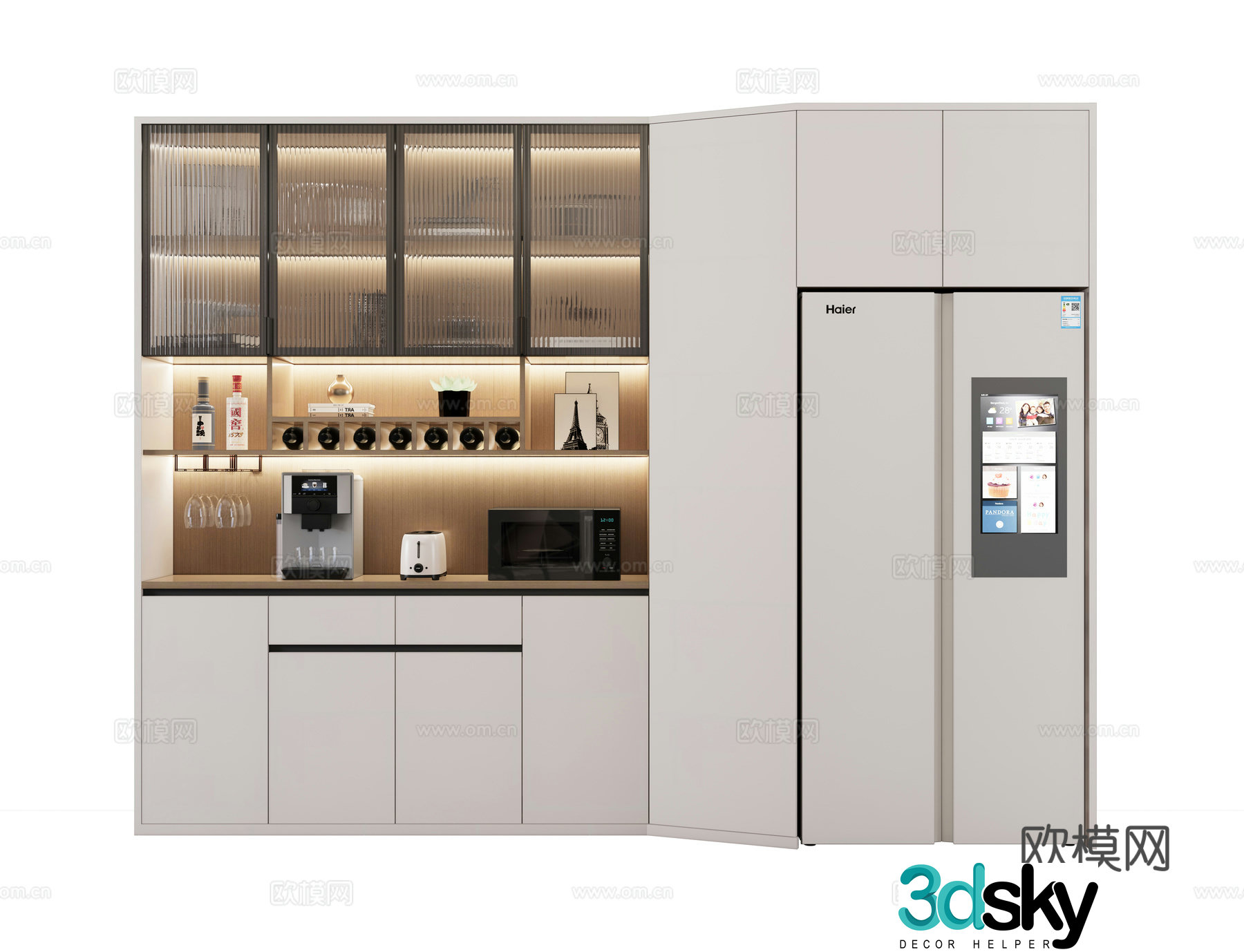 Modern wine cabinet sideboard 3d model