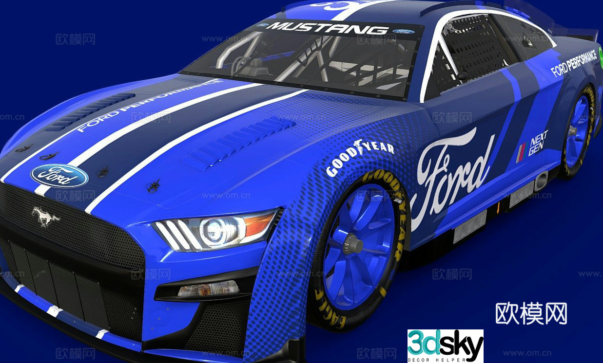 ford mustang 2022 car sedan sports car 3d model