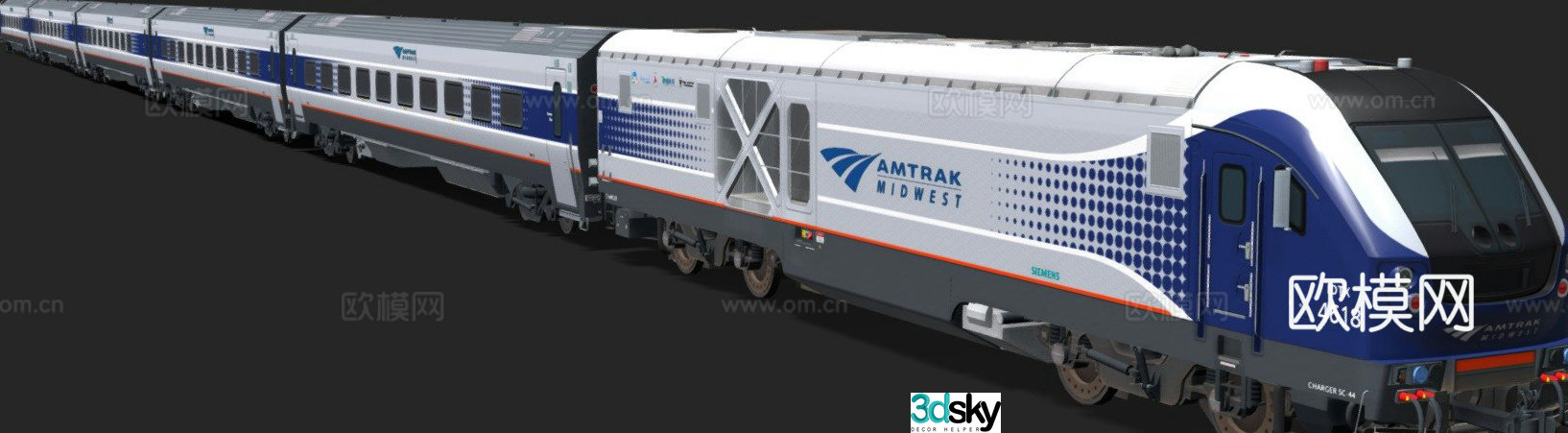 high speed rail train 3d model
