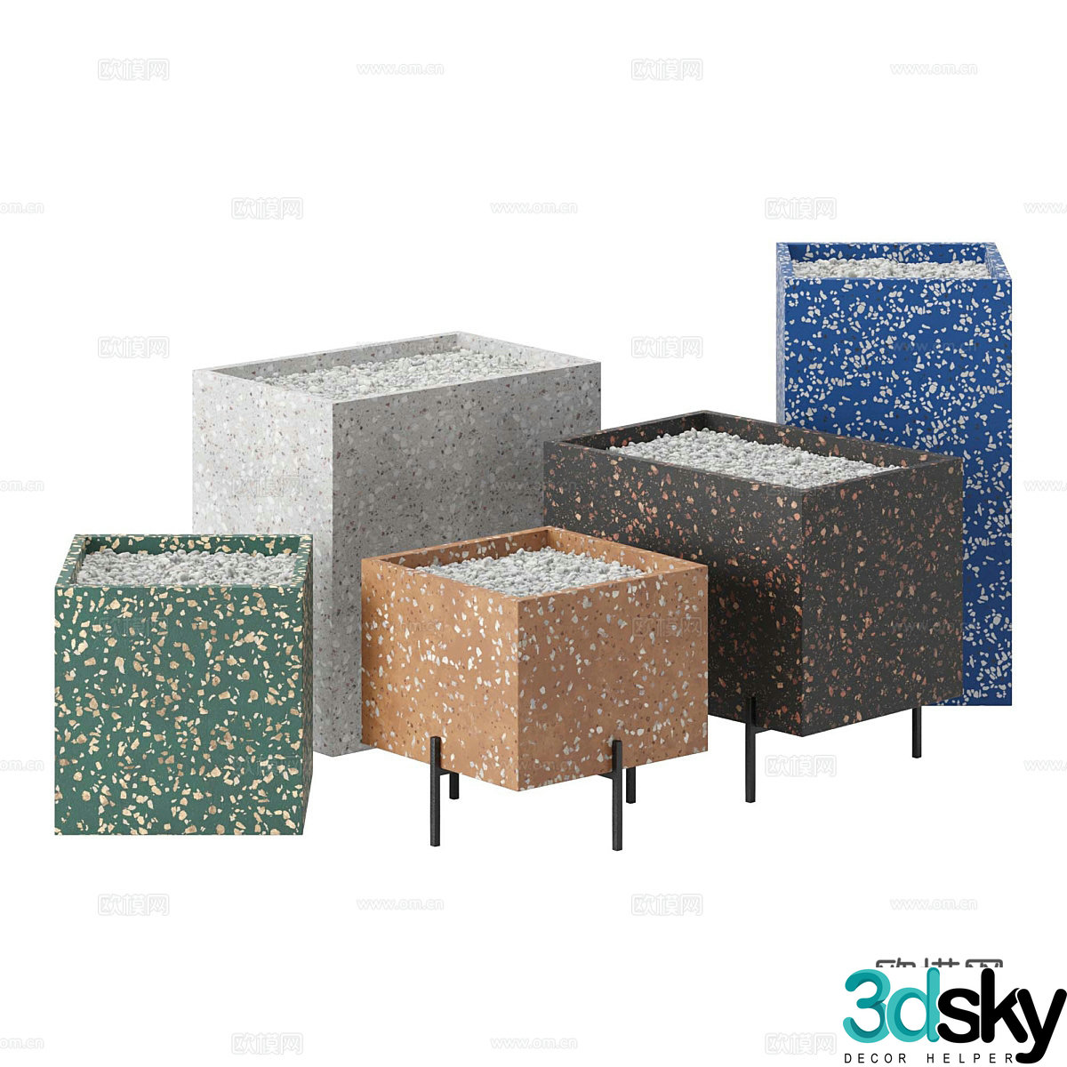 Modern flowerpot outdoor flowerpot potted plant 3d model