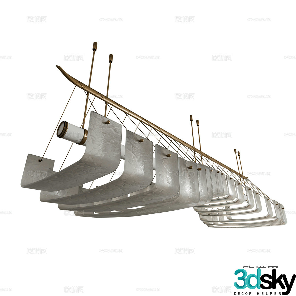Modern minimalist chandelier 3d model
