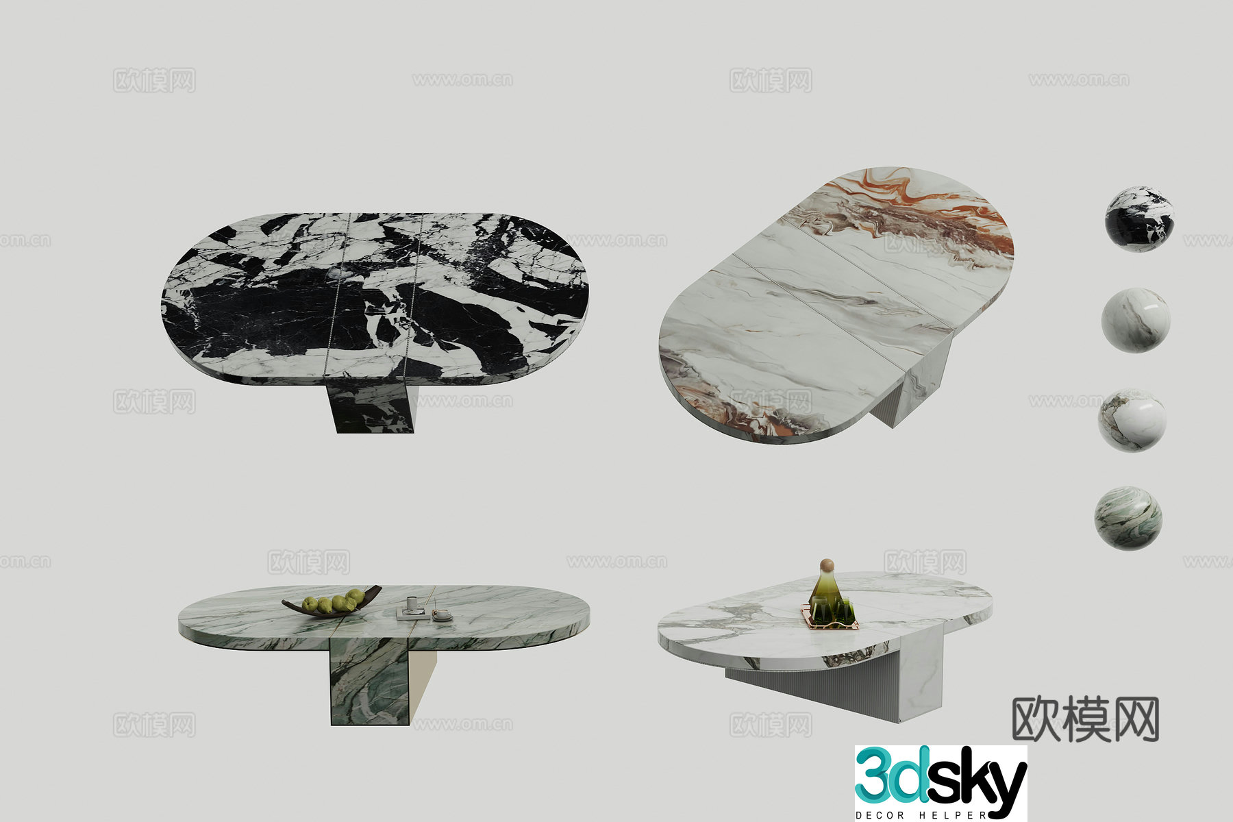 Marble coffee table 3d model