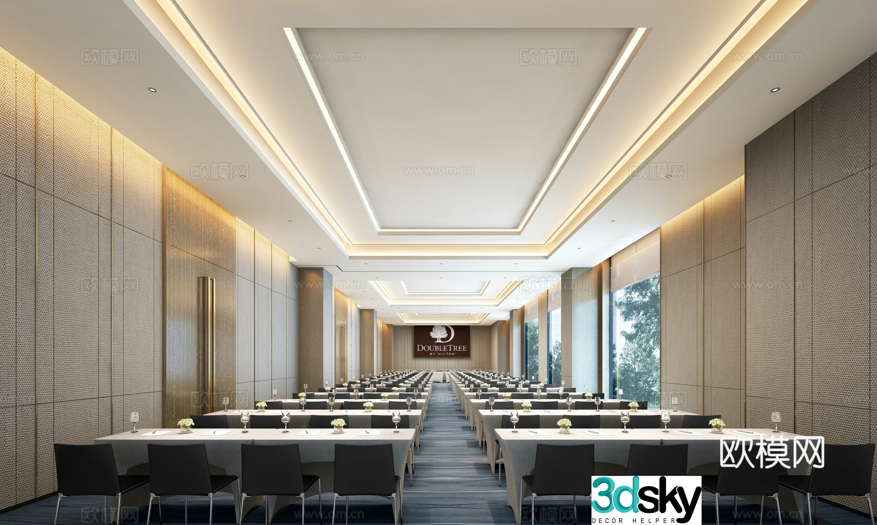 Modern hotel conference room 3d model