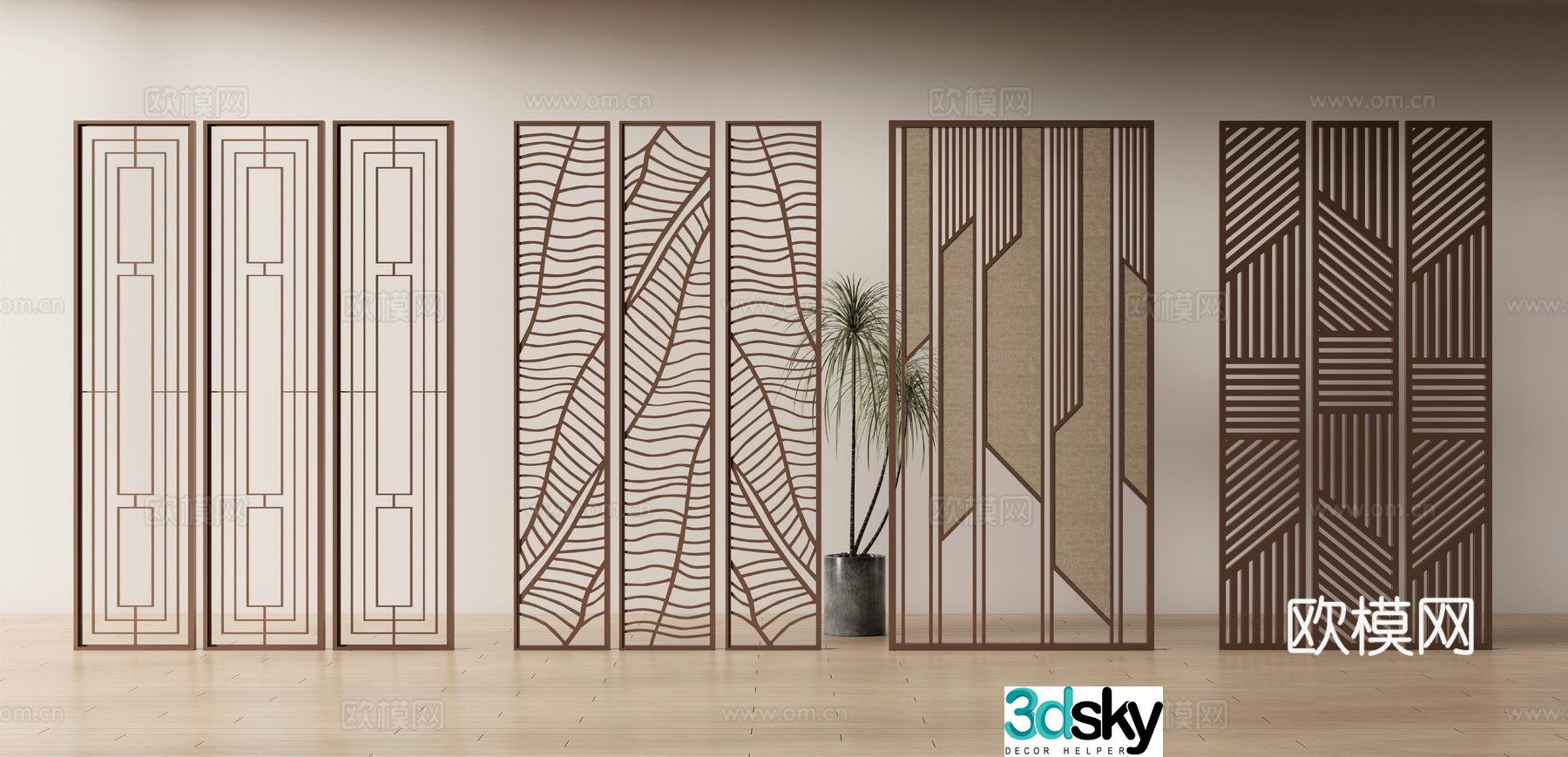 Modern hollow screen 3d model