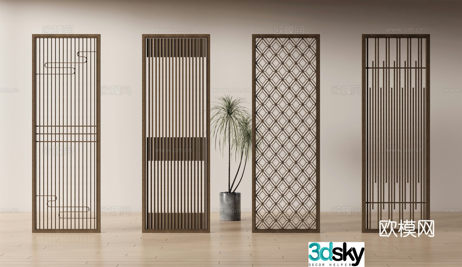 Modern screen partition 3d model