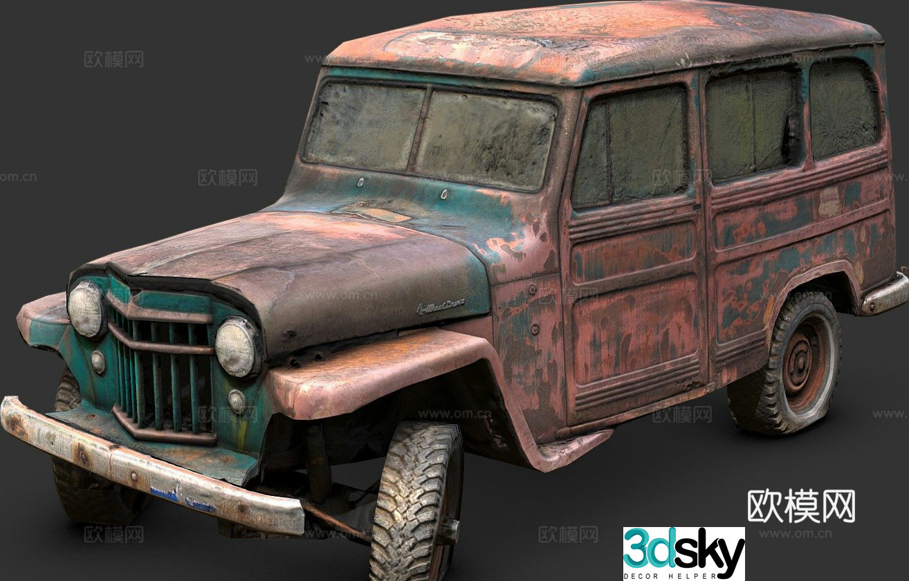 willys car truck utility vehicle 3d model