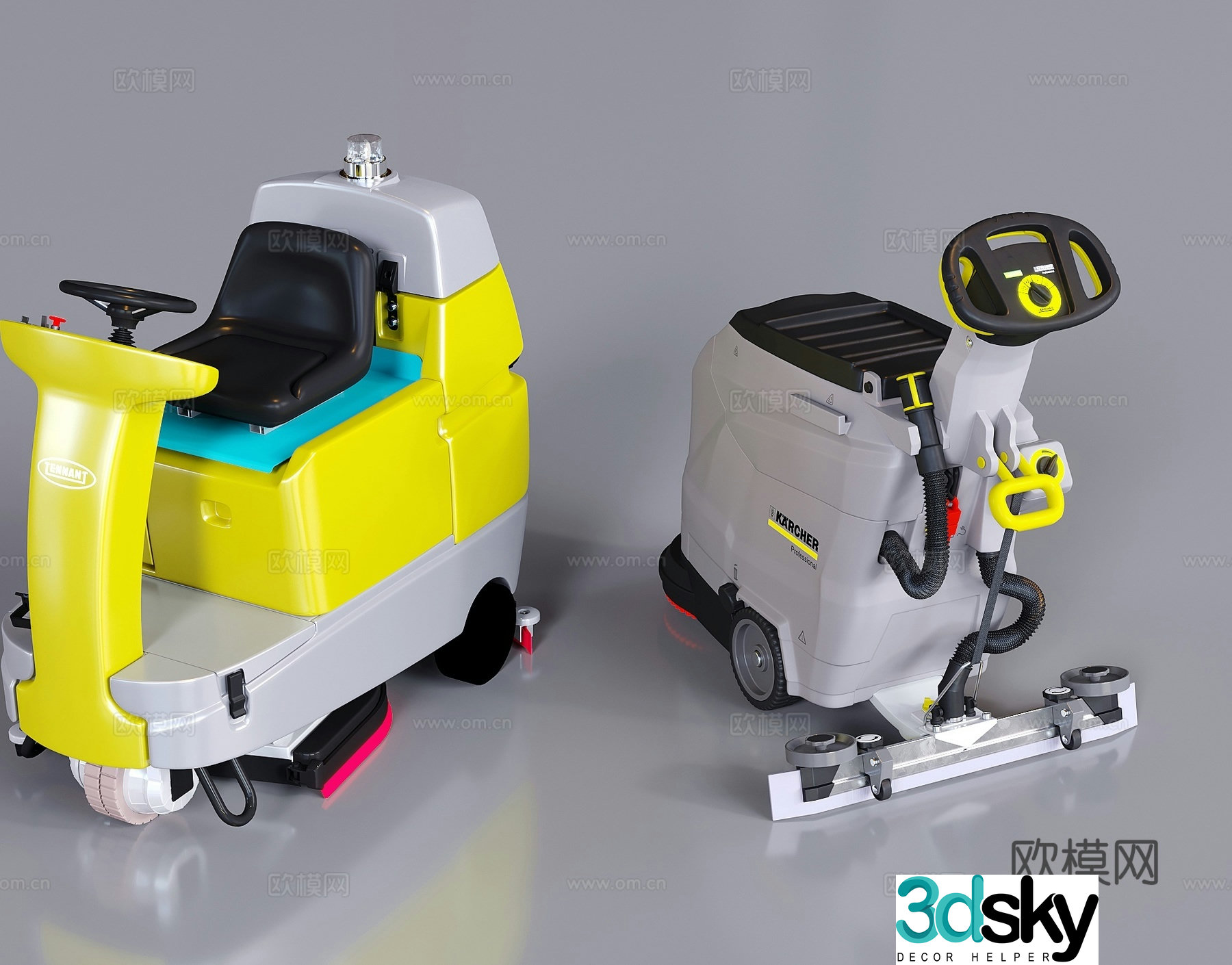 Modern shopping mall sweeping vehicle floor washing machine floor mopping machine electric cleaning vehicle 3D model