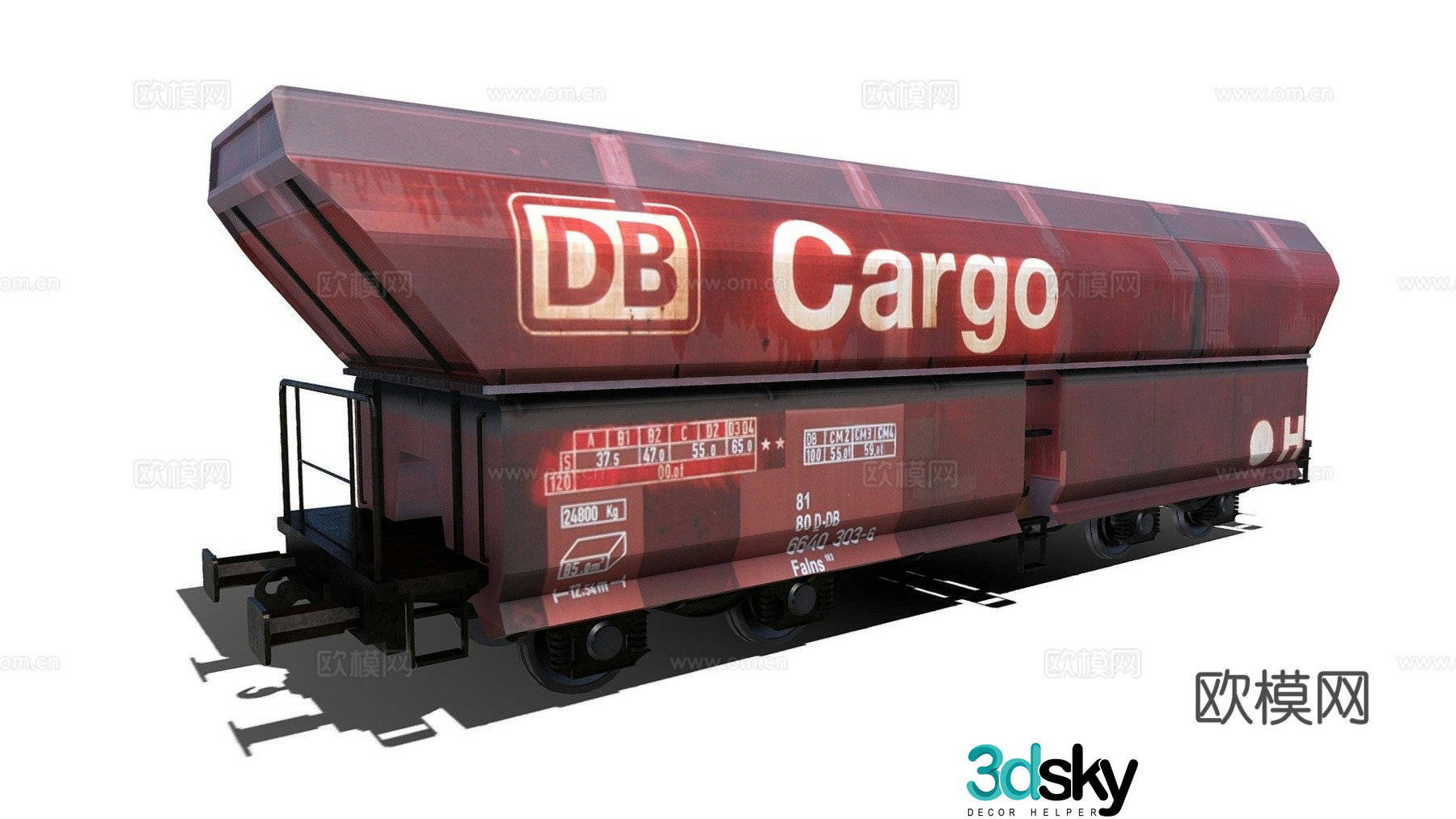 Railway vehicle industrial wind carriage 3d model