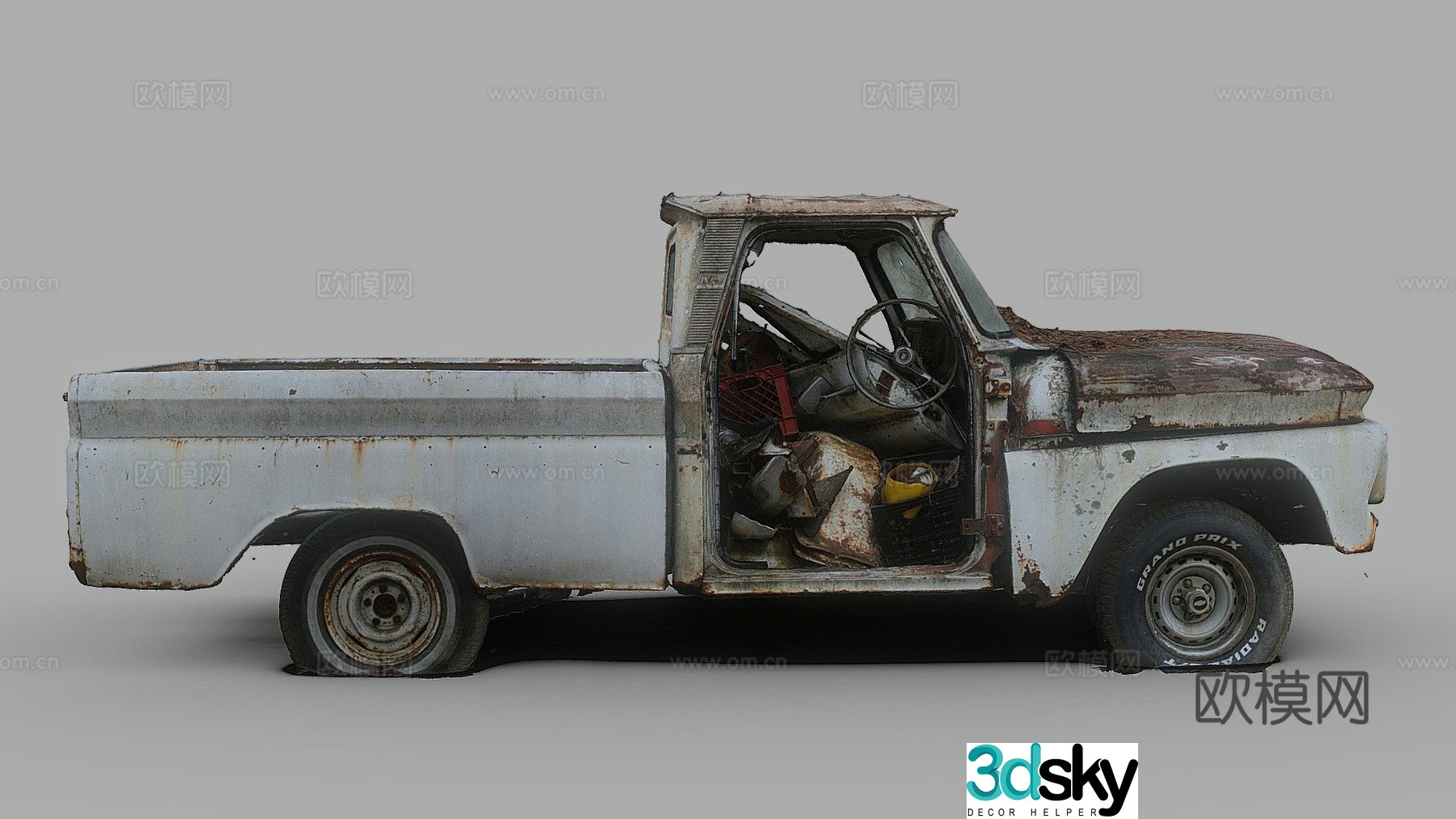 scrap parts truck 3d model