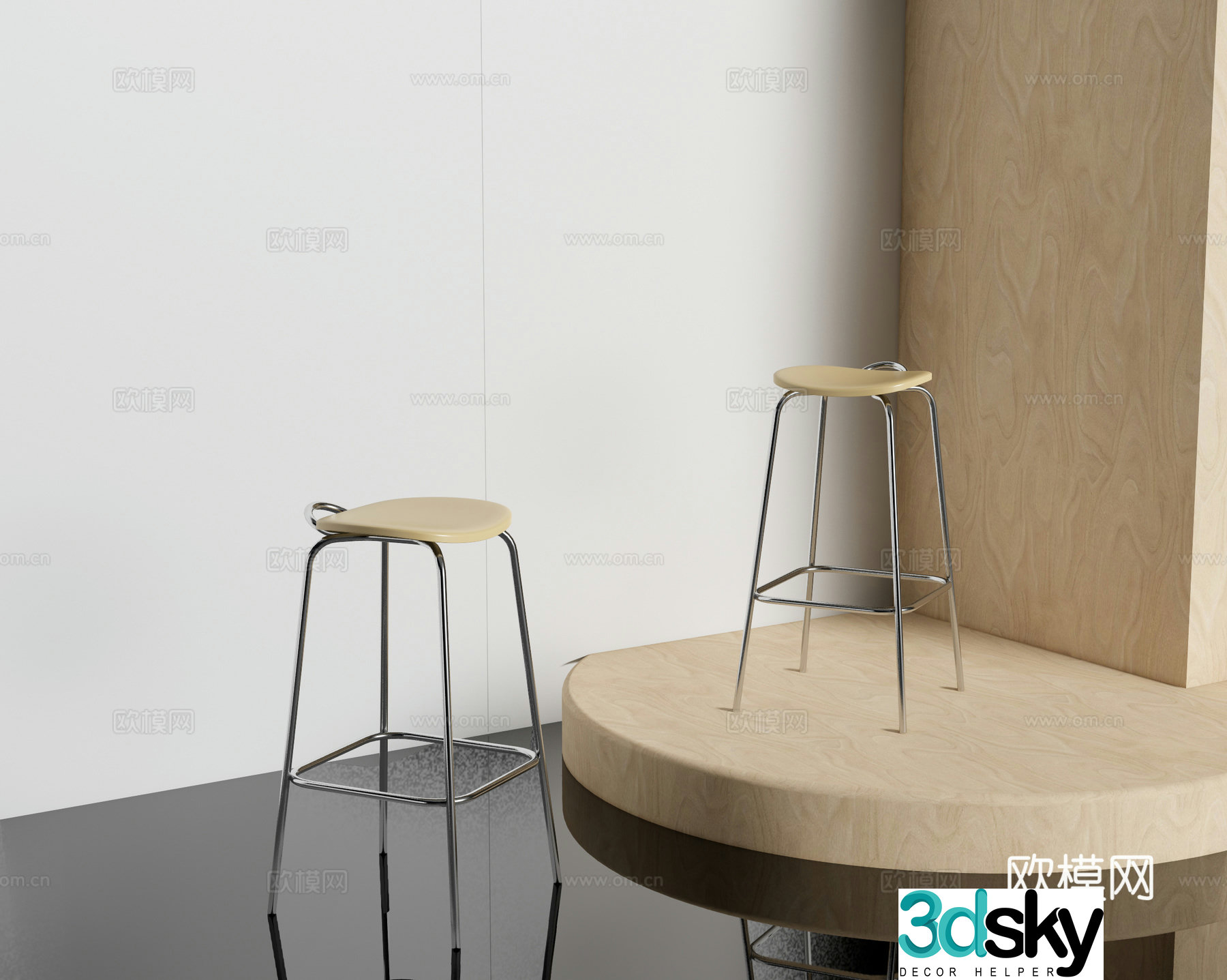 bar stool bar stool high stool 3d model