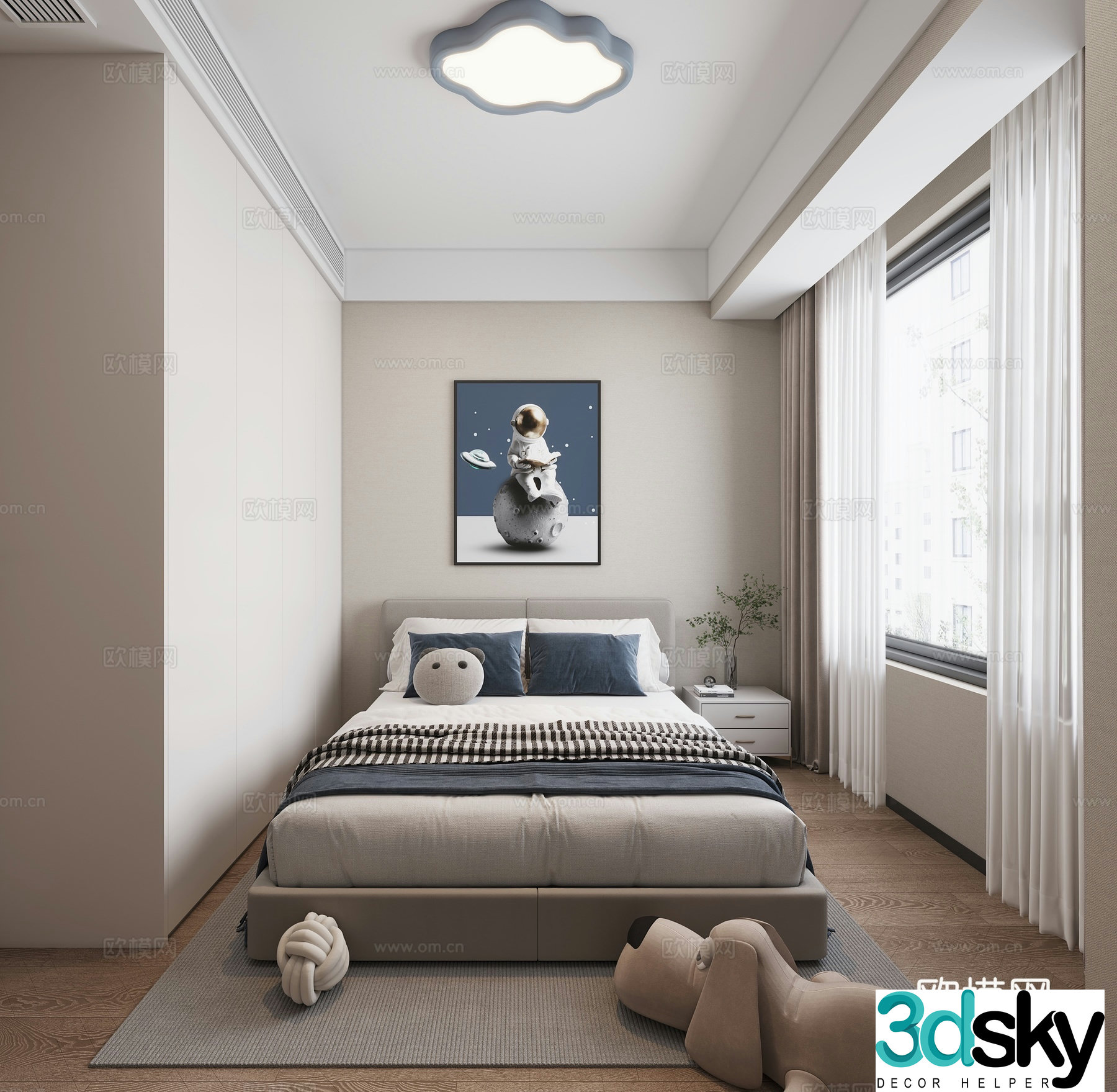 Modern children’s room boy’s room 3d model