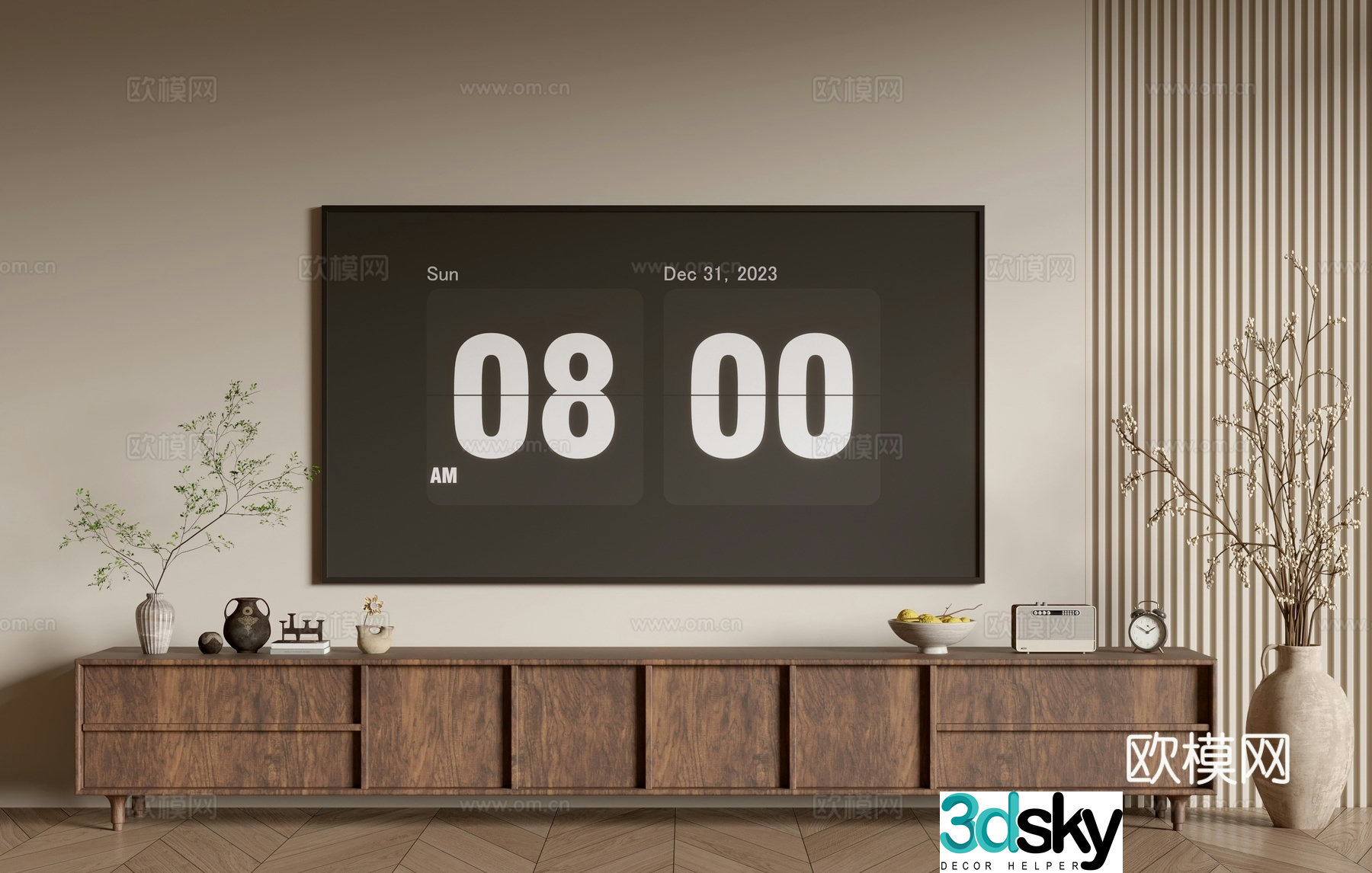 Medieval style TV cabinet 3D model