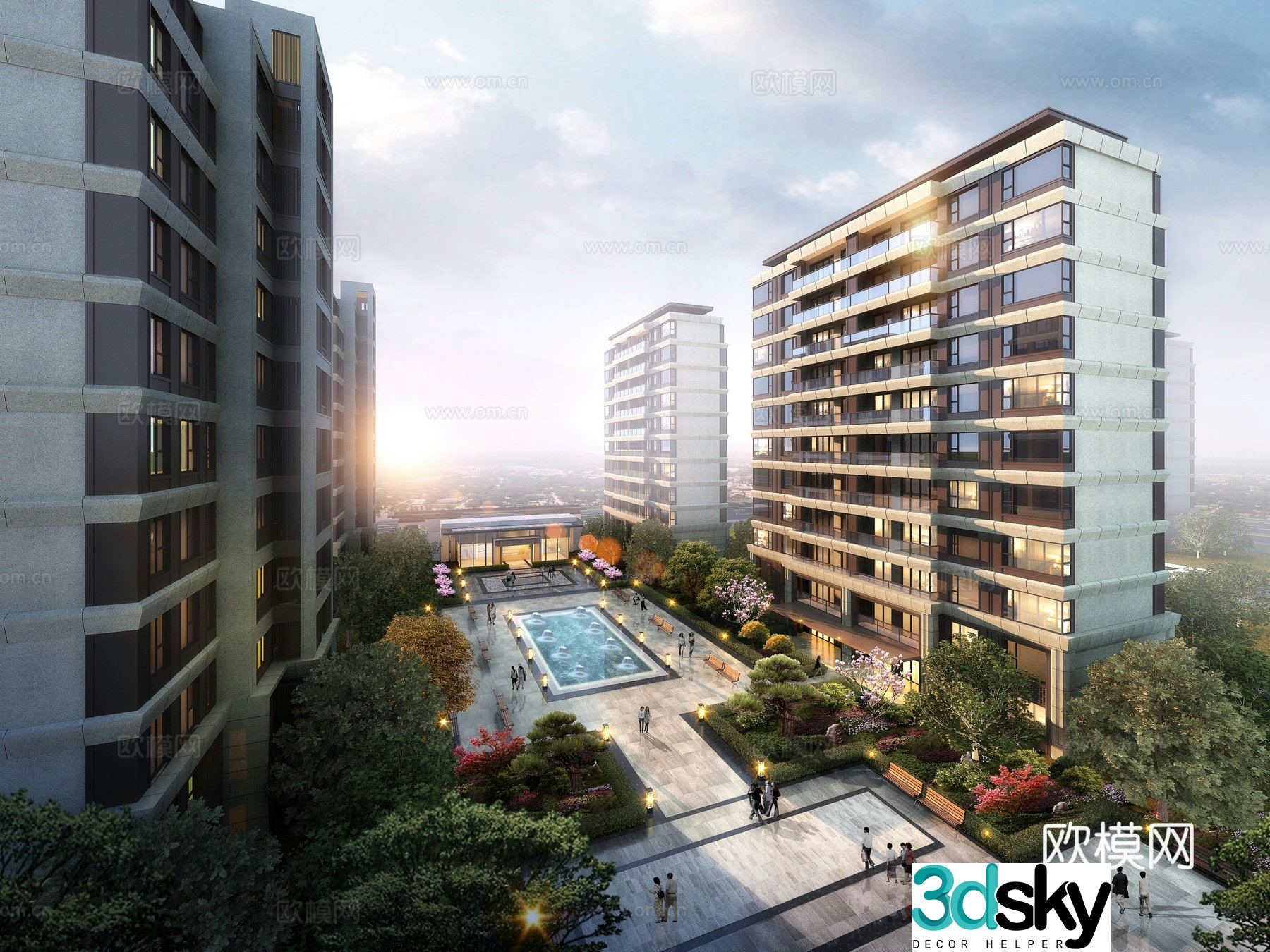 Residential building exterior 3d model