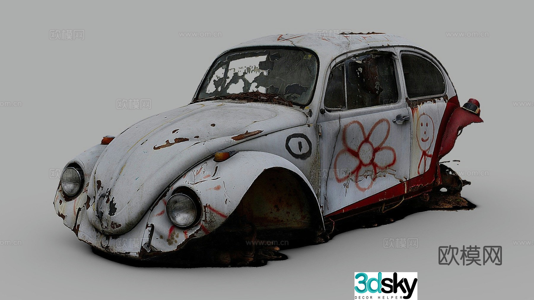 Beetle car sedan 3d model