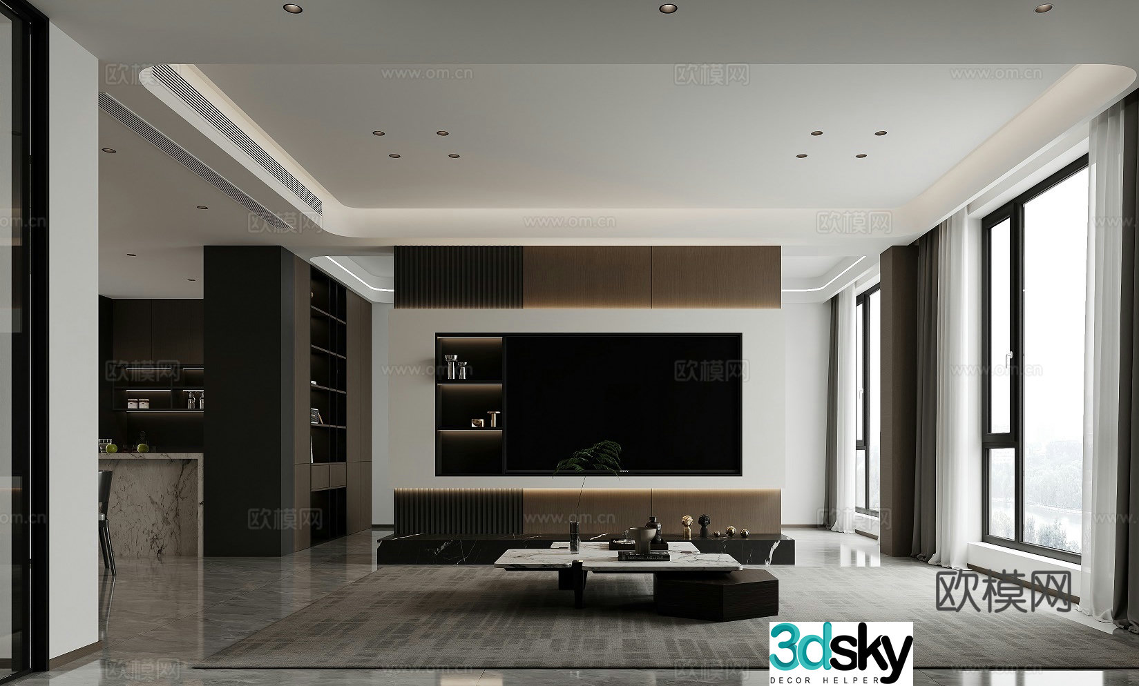 Modern guest restaurant 3d model