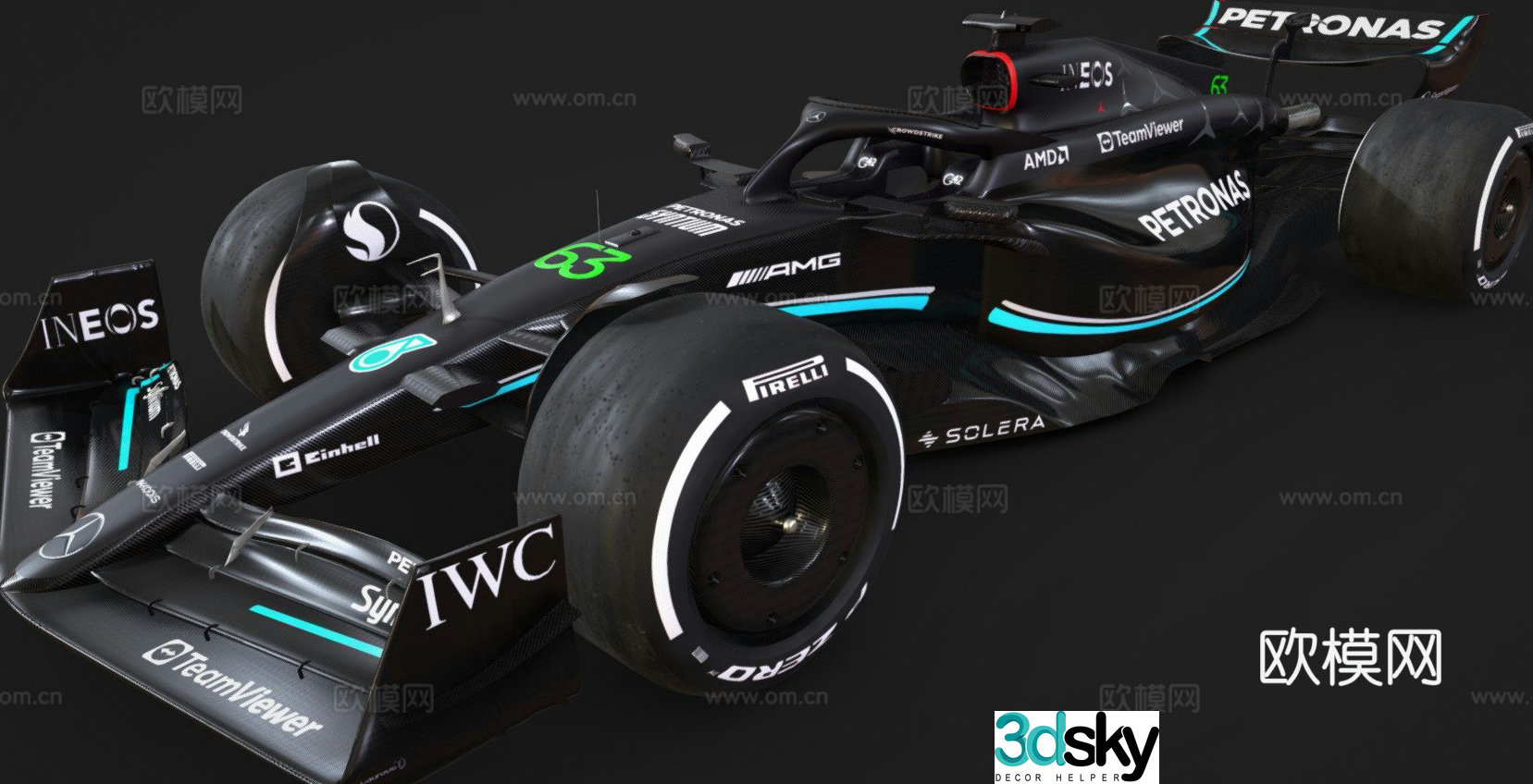 mercedes w14 car race car 3d model