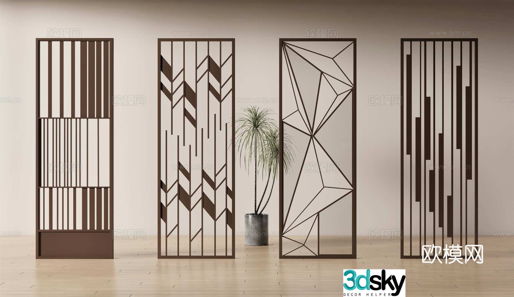 Modern screen partition 3d model