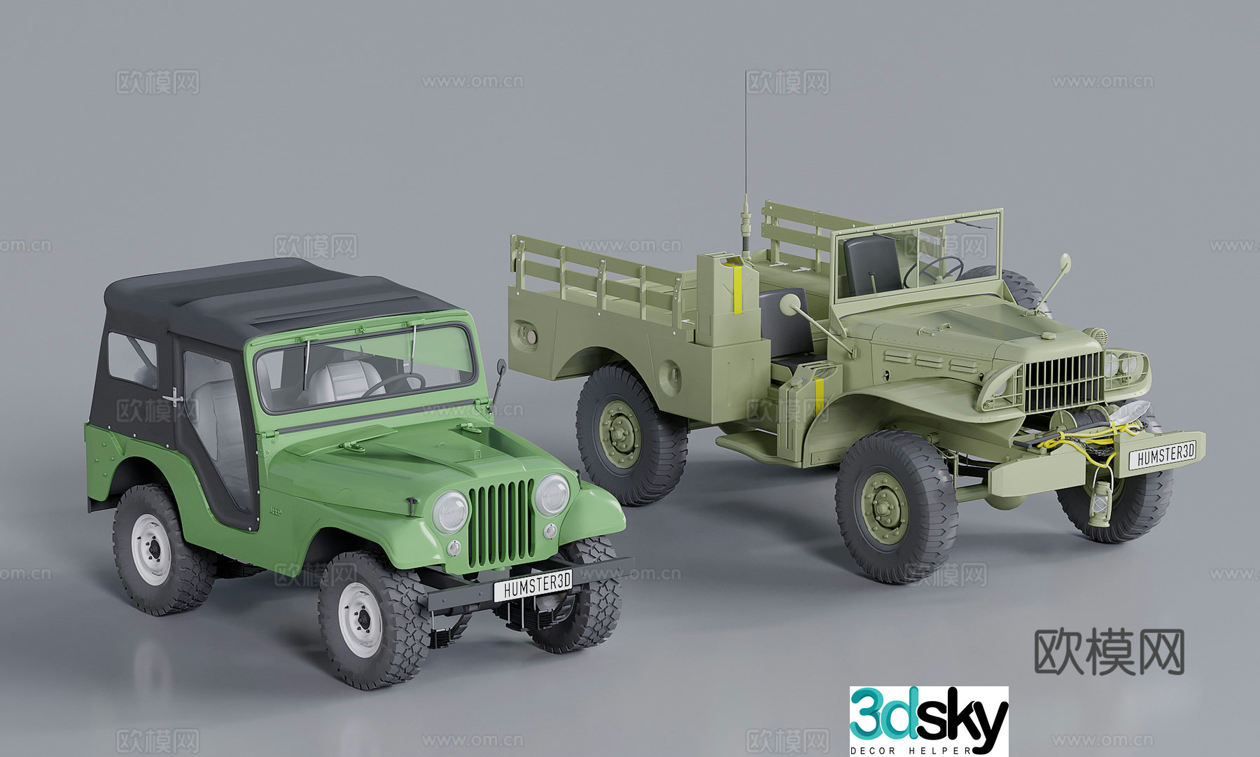 old car off road vehicle 3d model