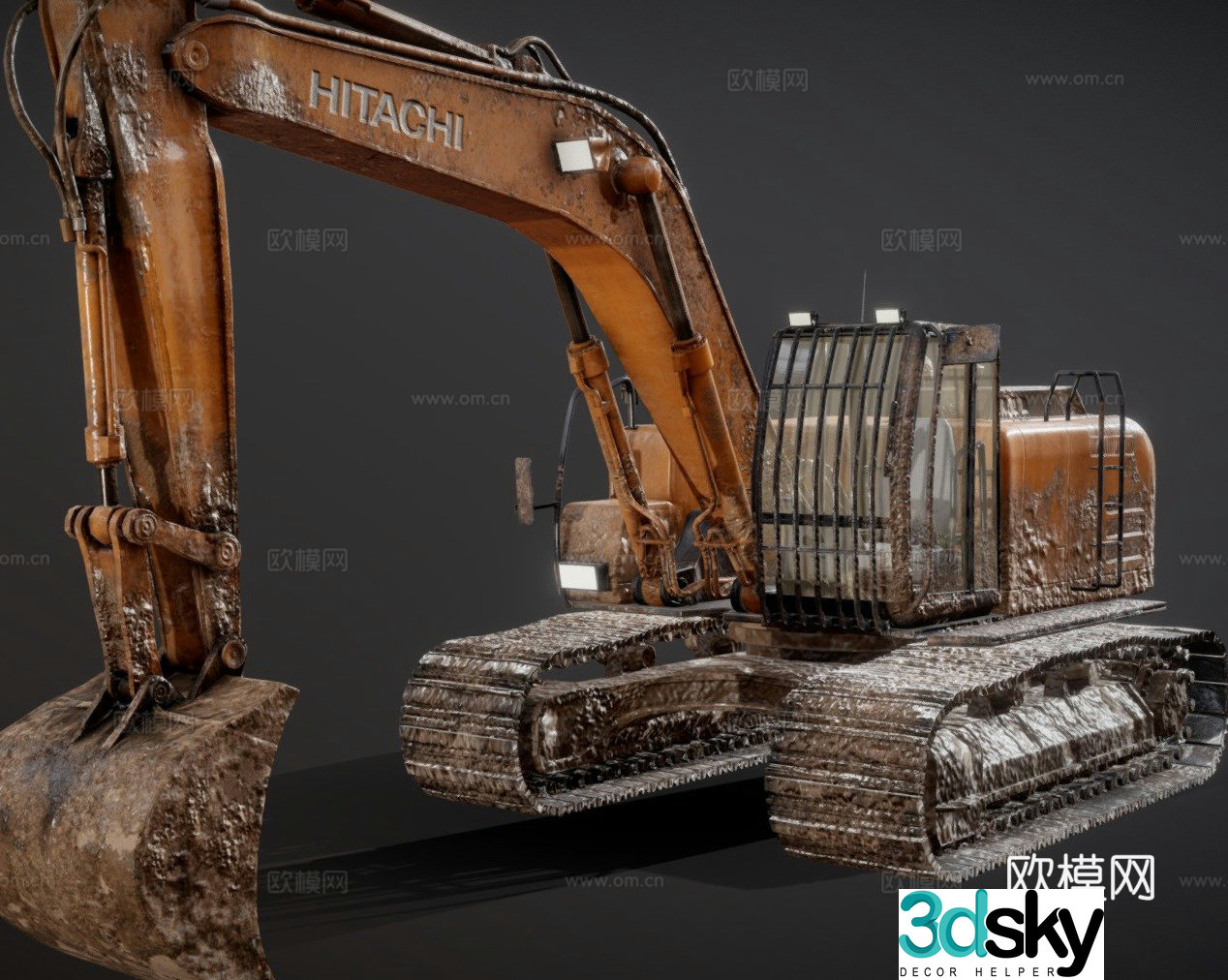 Excavator shovel construction vehicle 3d model