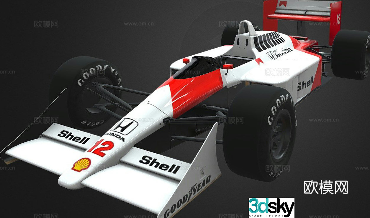 Ayrton Senna F1 car car 3d model