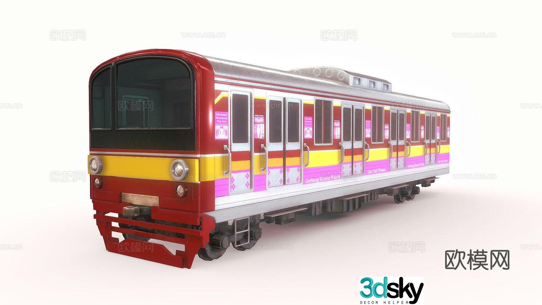 Train commuter line women only train 3d model
