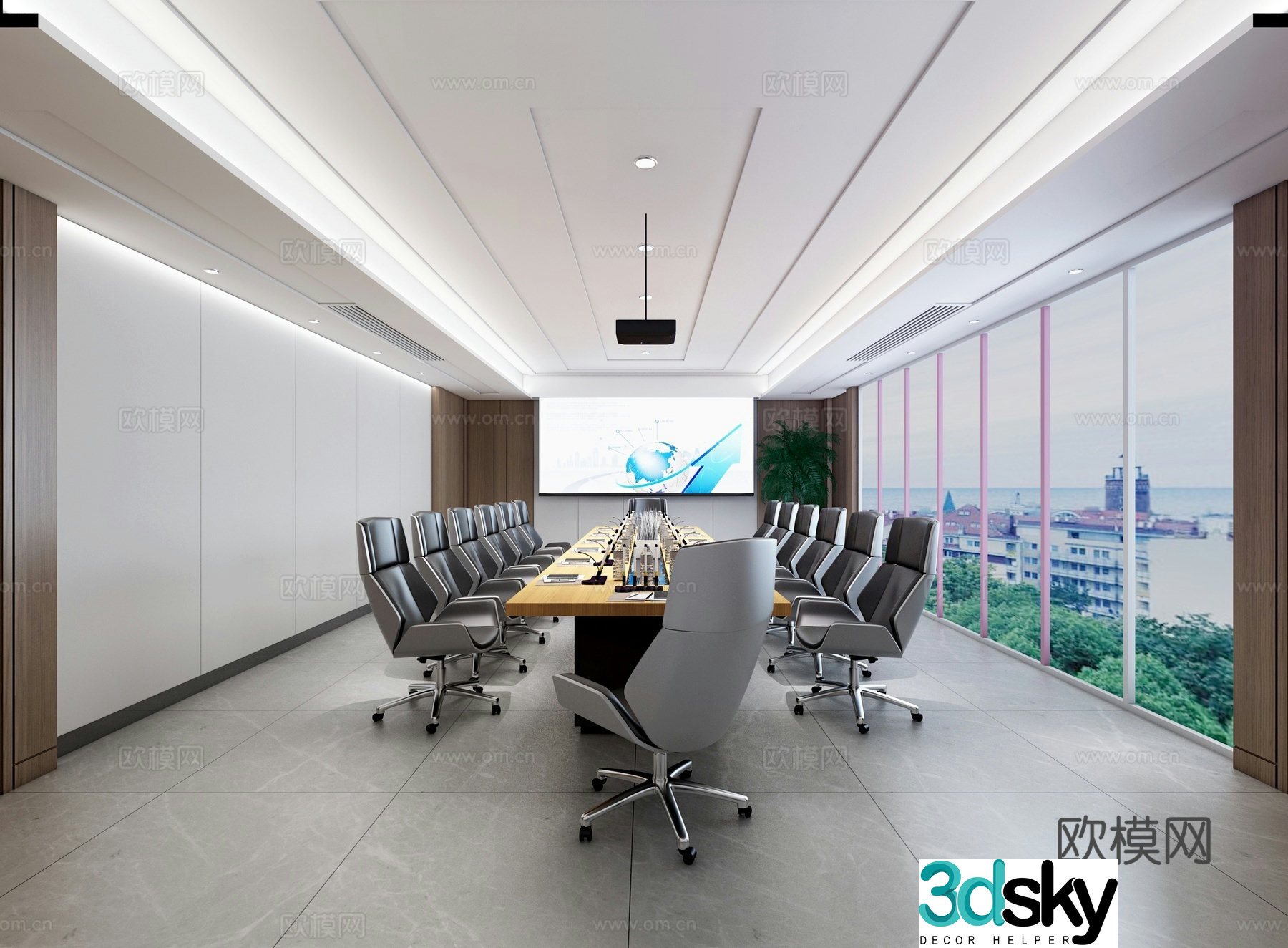 Modern conference room 3d model