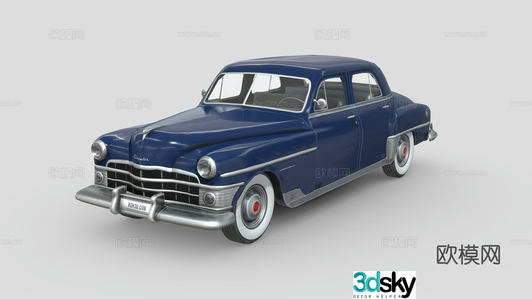 chrysler new york 1950 car sedan 3d model