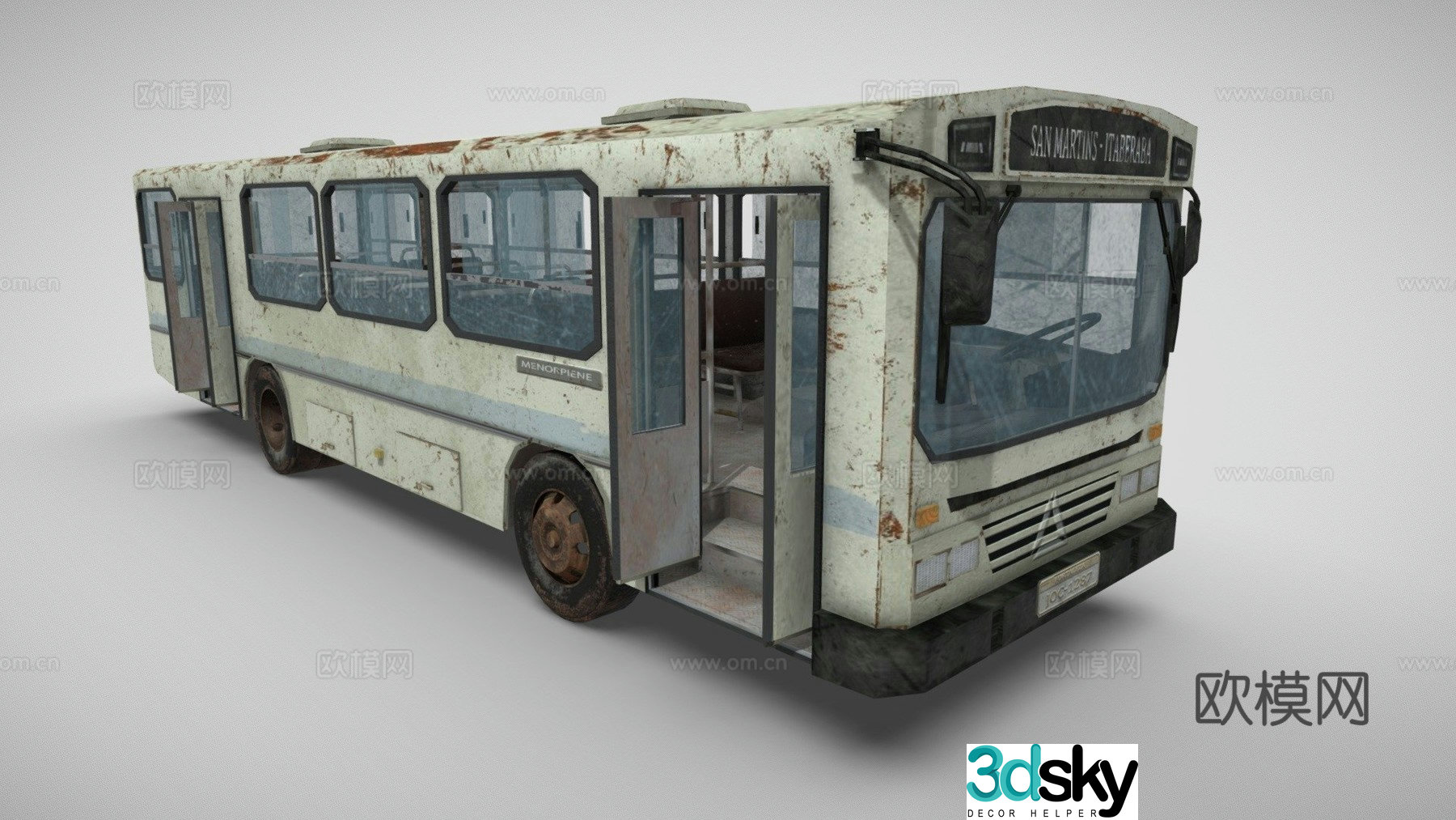 old bus bus 3d model