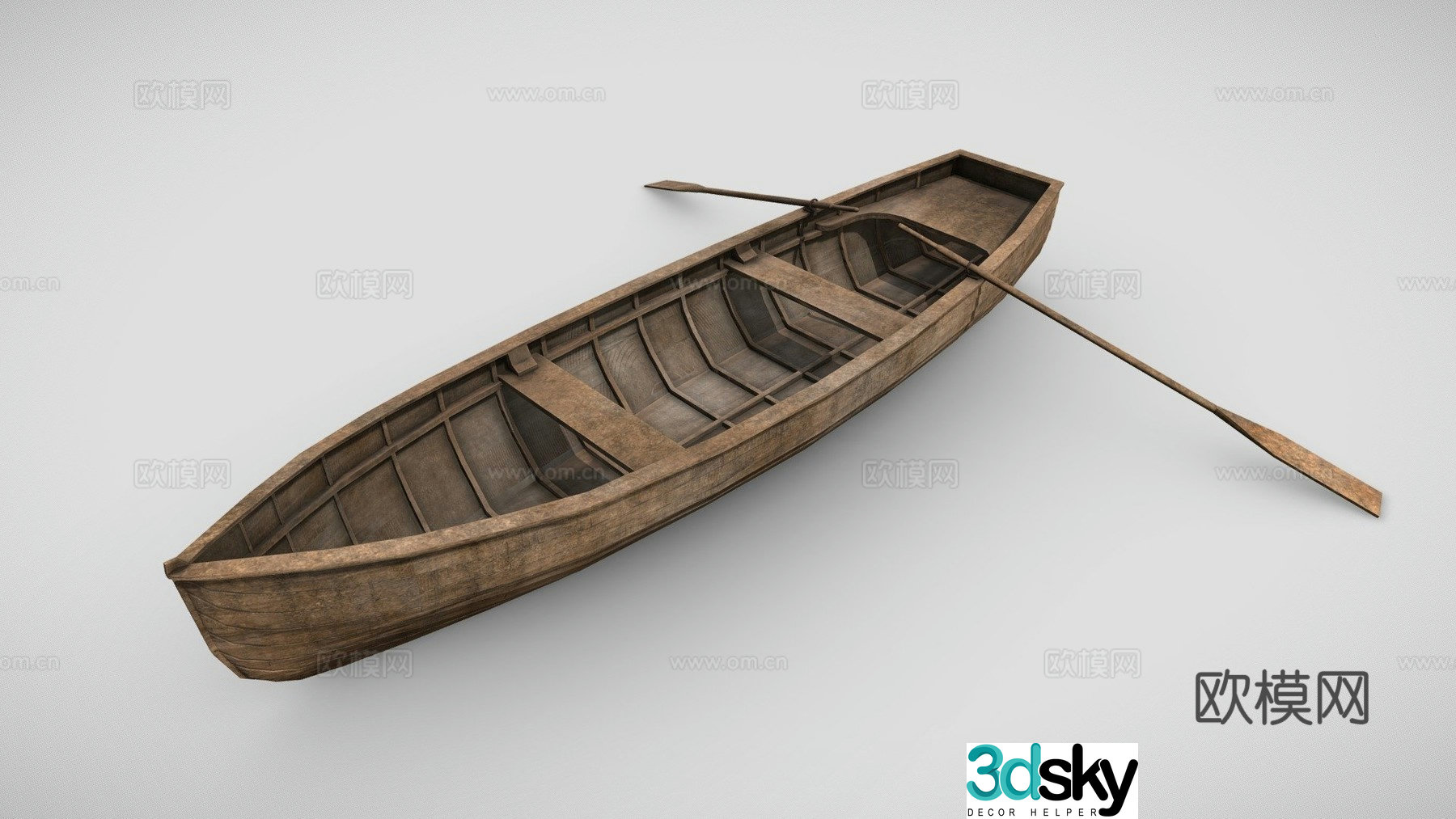 Old rowing boat 3d model