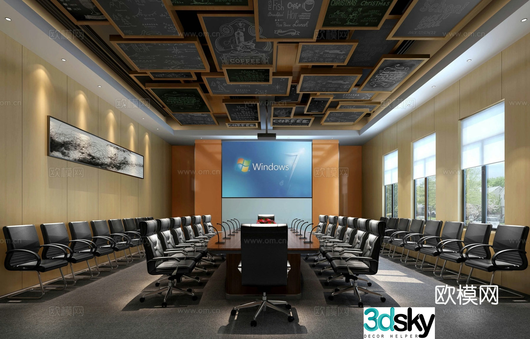 Modern conference room 3d model