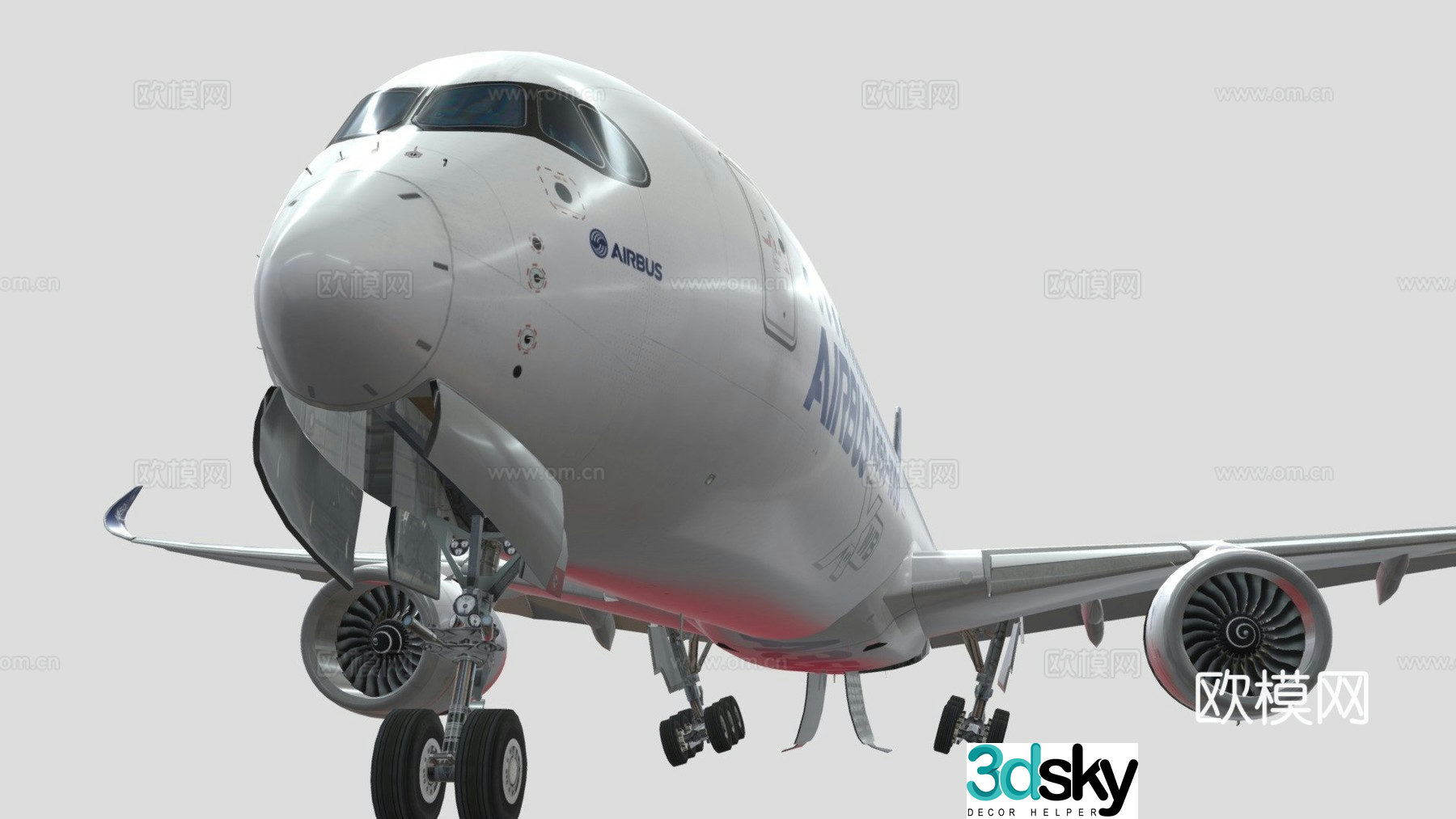 Airbus aircraft A350-1000 3d model