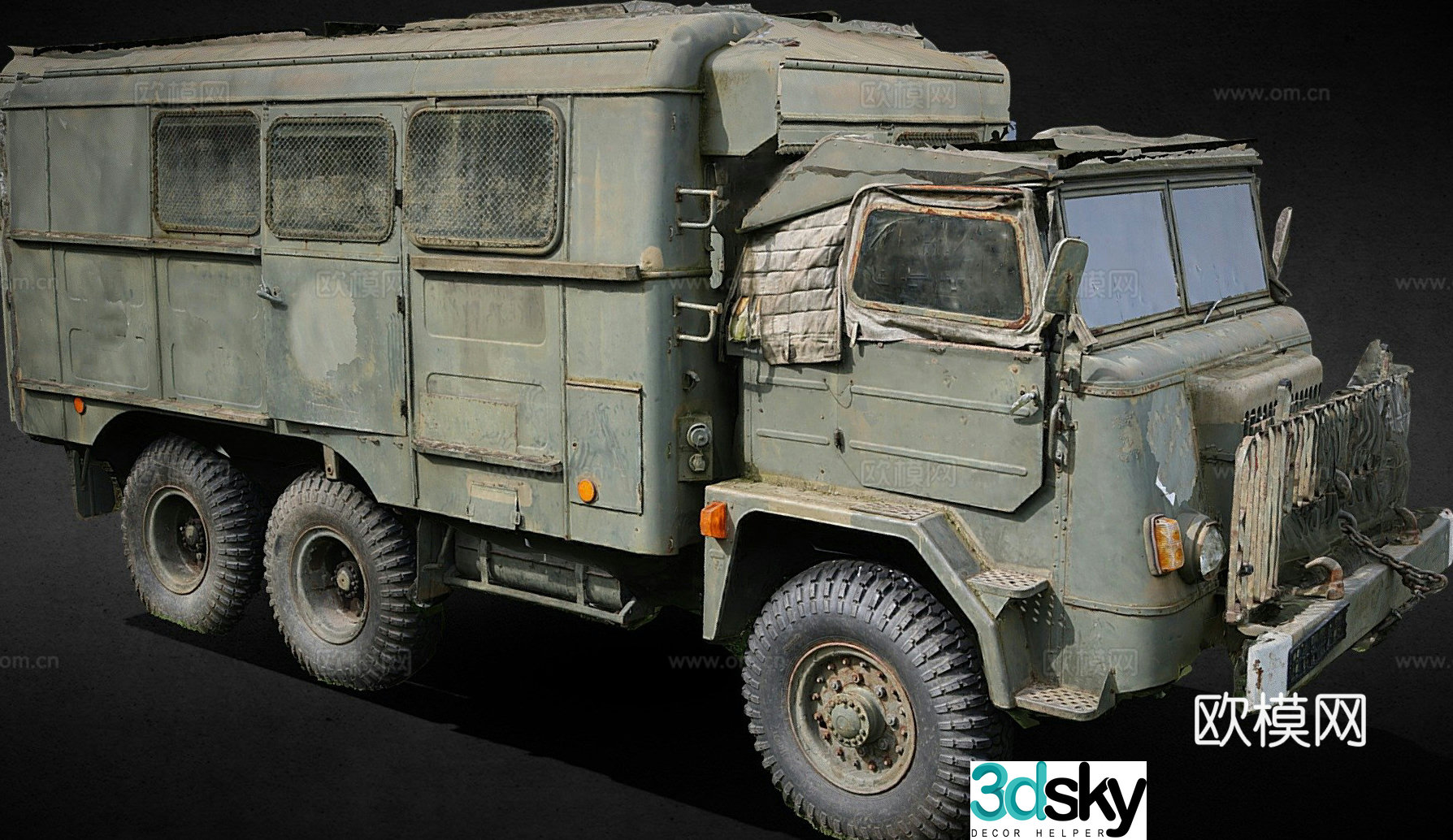 Soviet abandoned truck 3d model