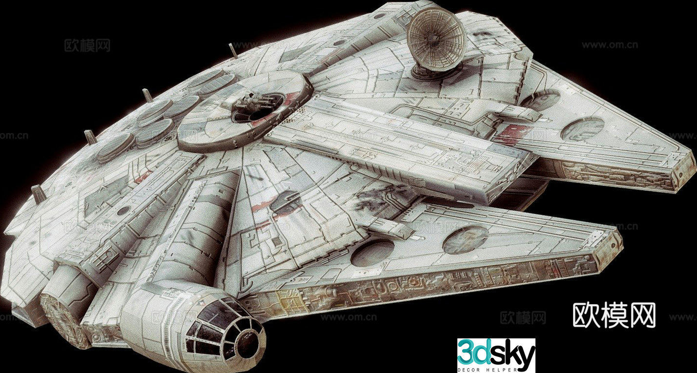 star wars millennium falcon spaceship 3d model