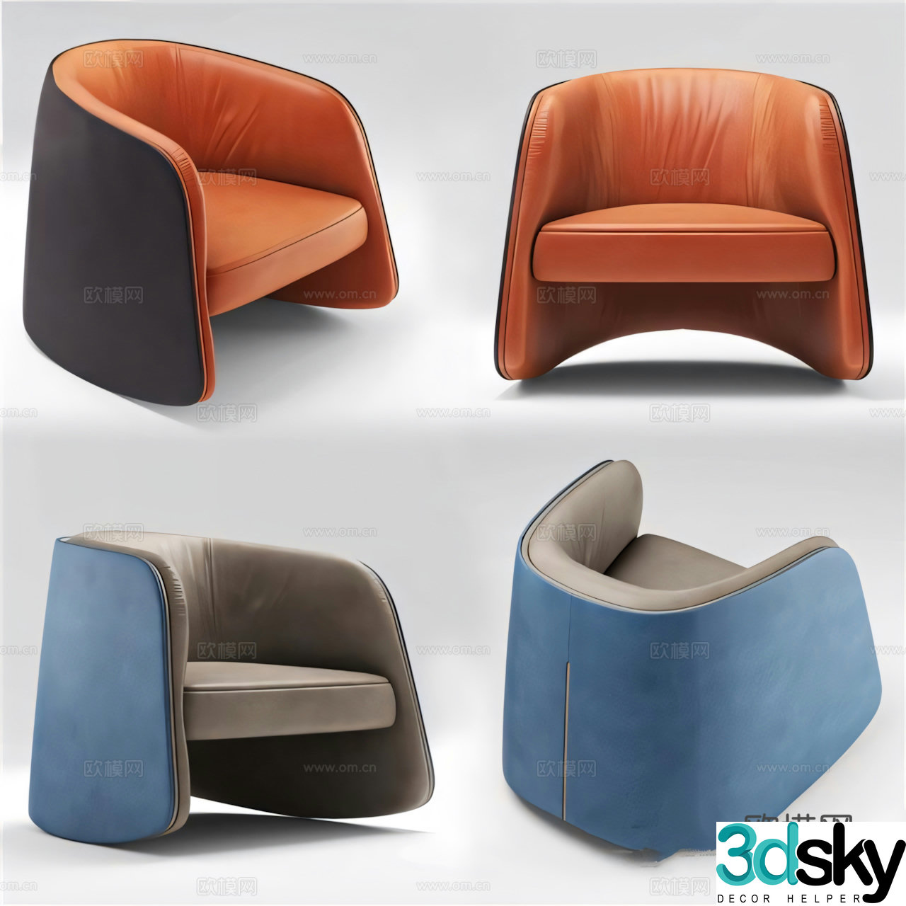 Modern chair leisure chair sofa chair 3d model