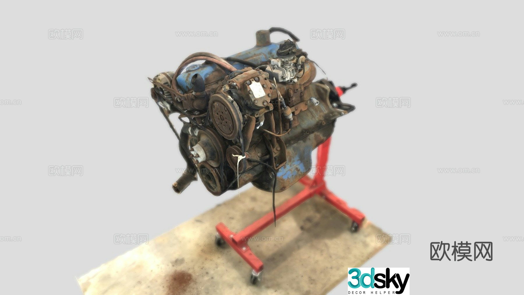 Chrysler tilt 6 cylinder engine 3d model