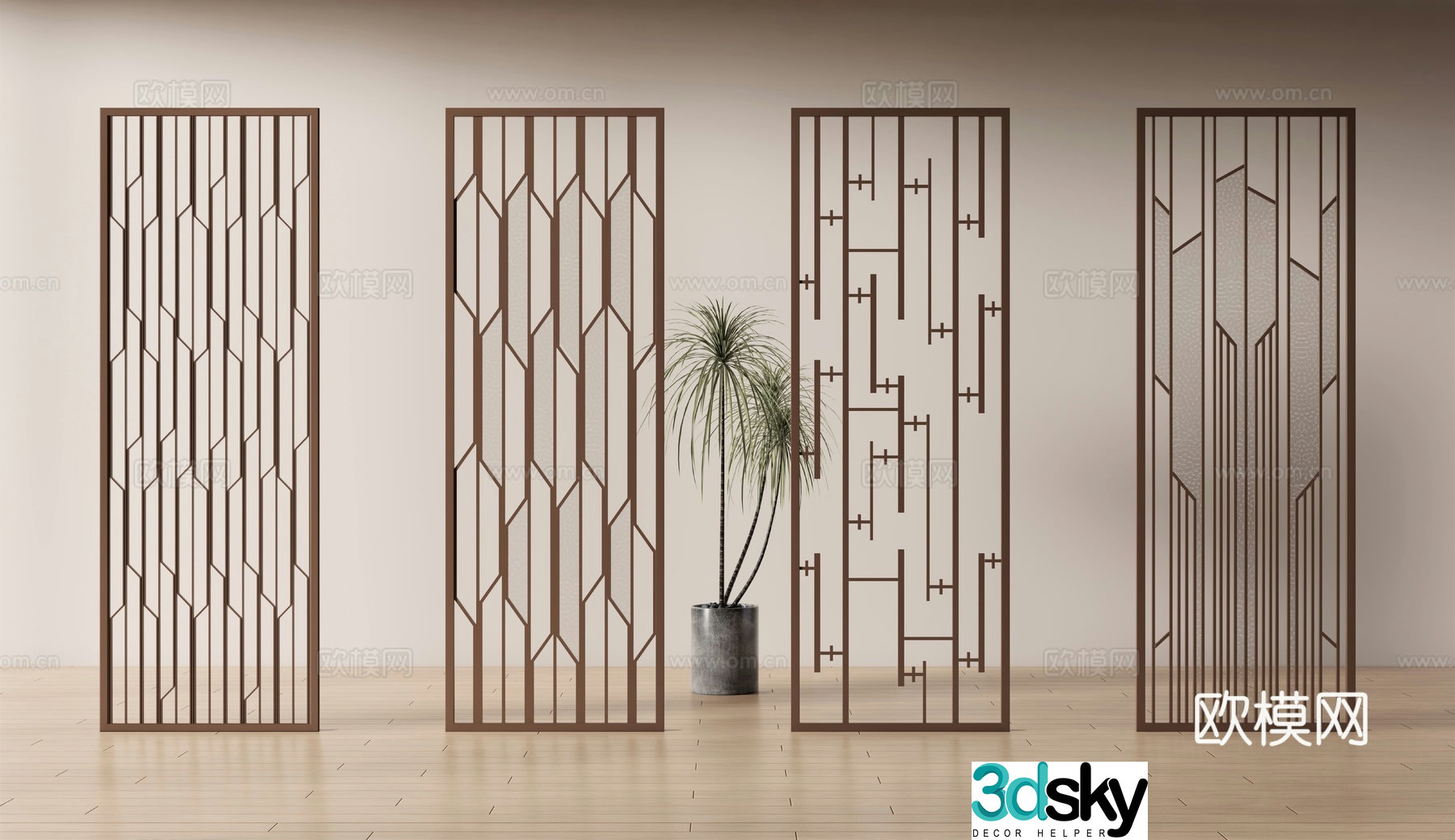 Modern screen partition 3d model