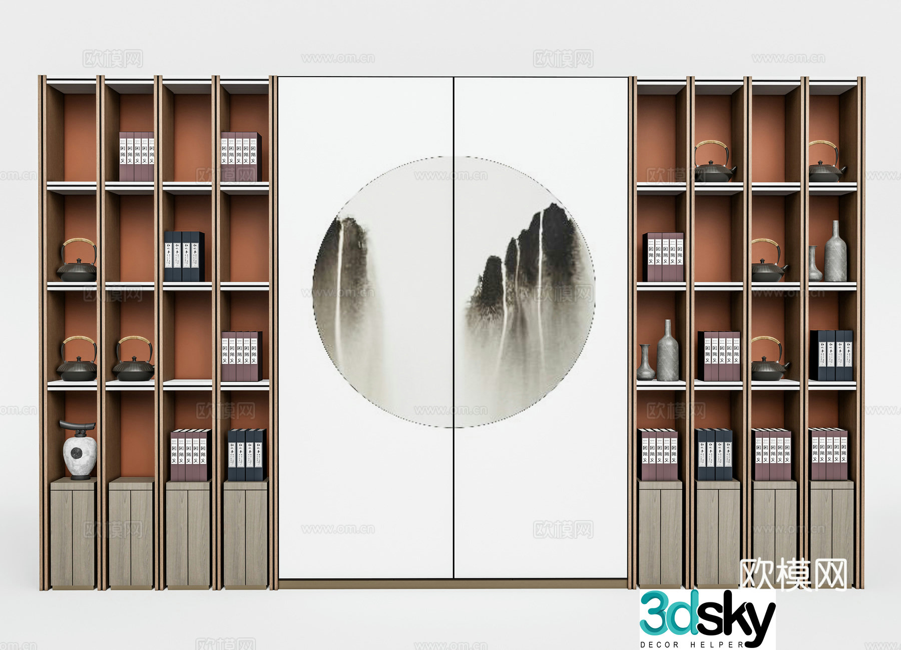New Chinese style bookcase 3d model