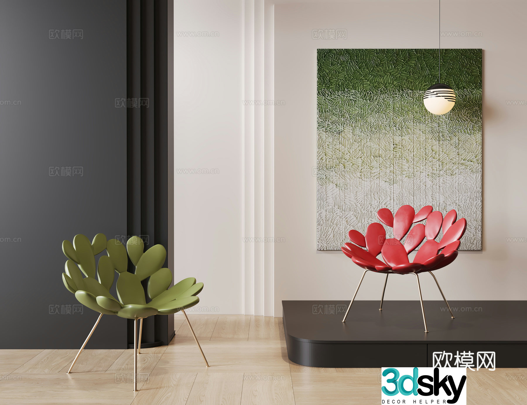 Modern children’s chair cactus chair children’s handmade chair 3d model