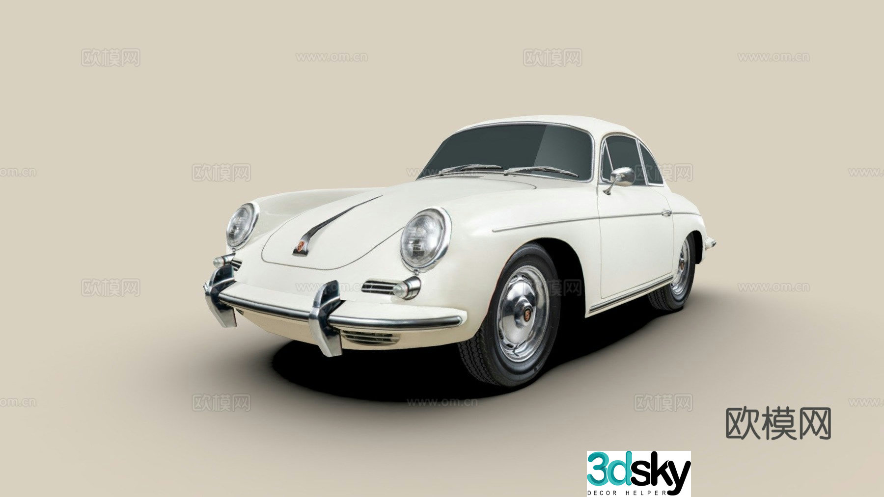 Porsche 356 B car 3d model