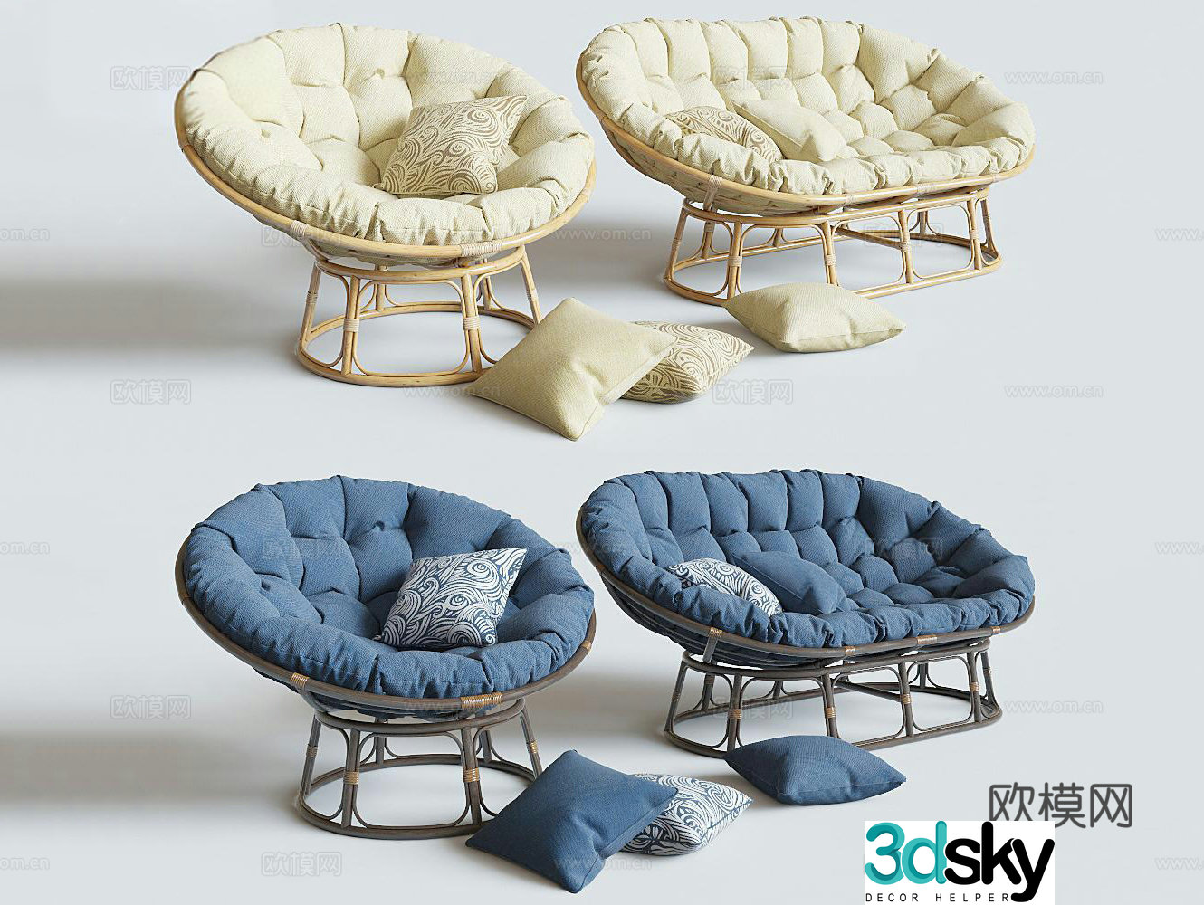 Outdoor leisure sofa rattan sofa 3d model