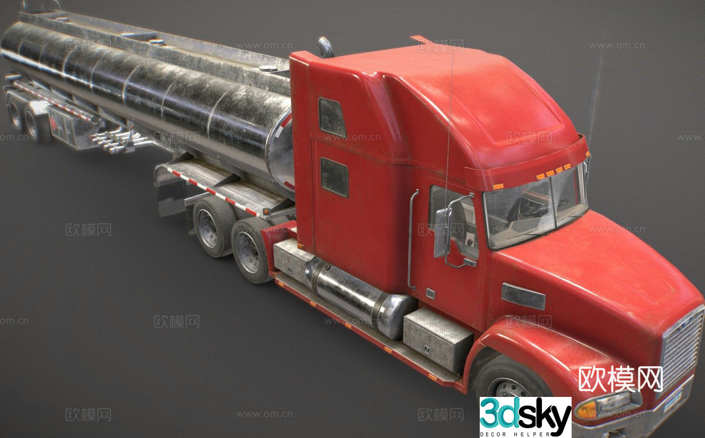 Semi-trailer tanker 3d model