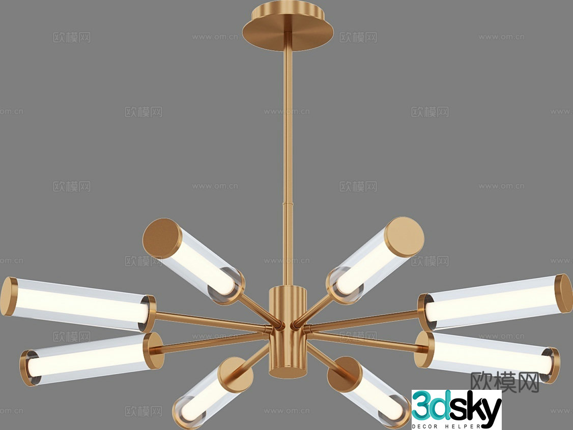 Light luxury chandelier multi-head chandelier 3D model