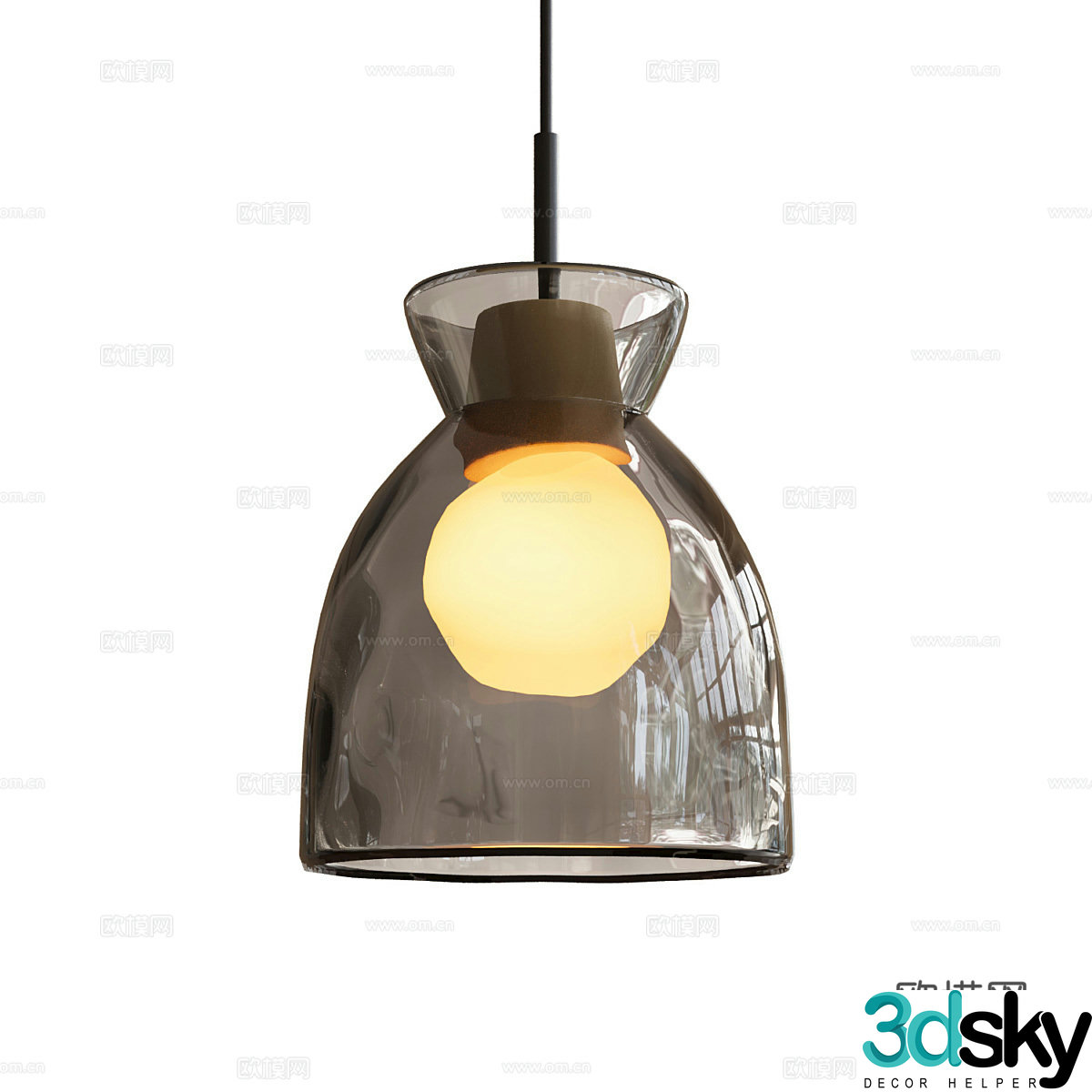 Modern glass chandelier 3d model